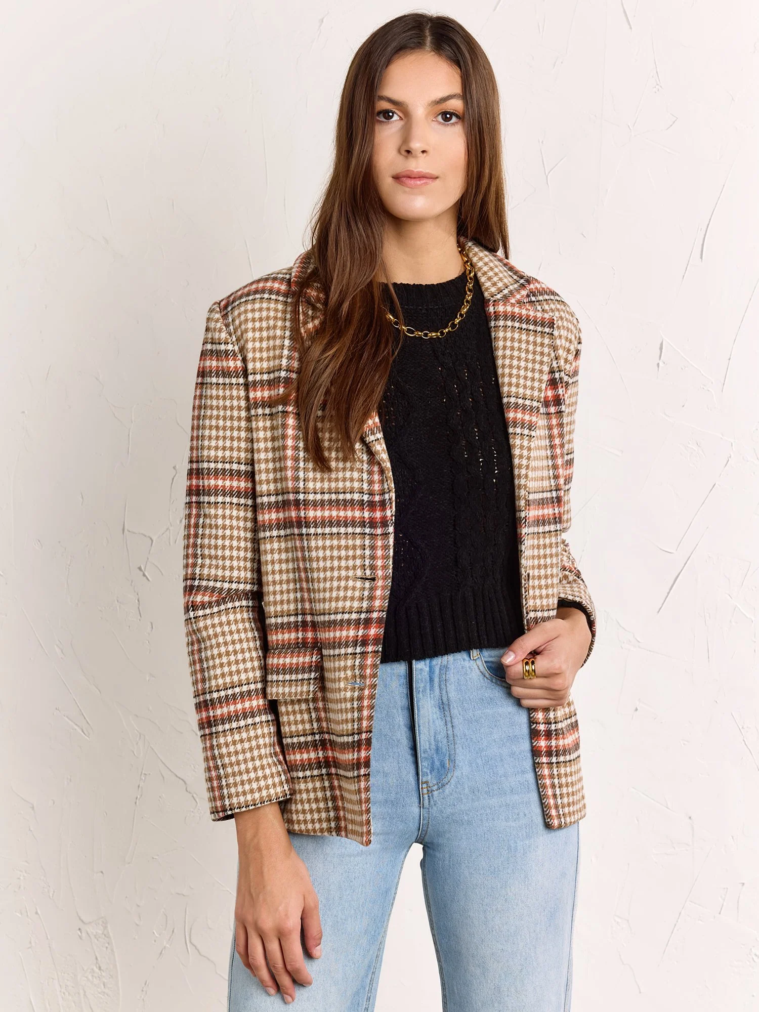 Lumiere Houndstooth Check Two Button Blazer - Brands We Love - Image 4
