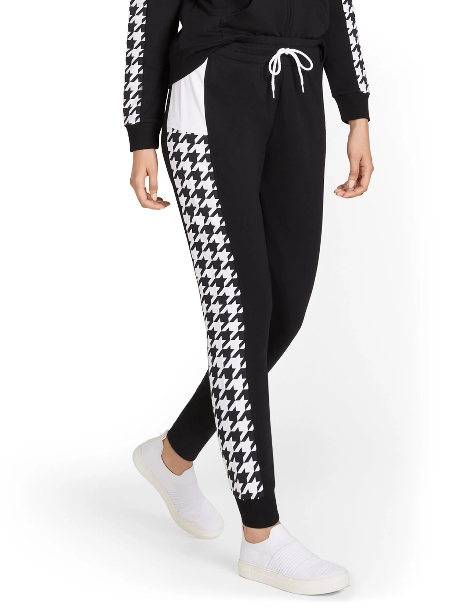 Houndstooth Colorblock French Terry Jogger Pant - Image 2