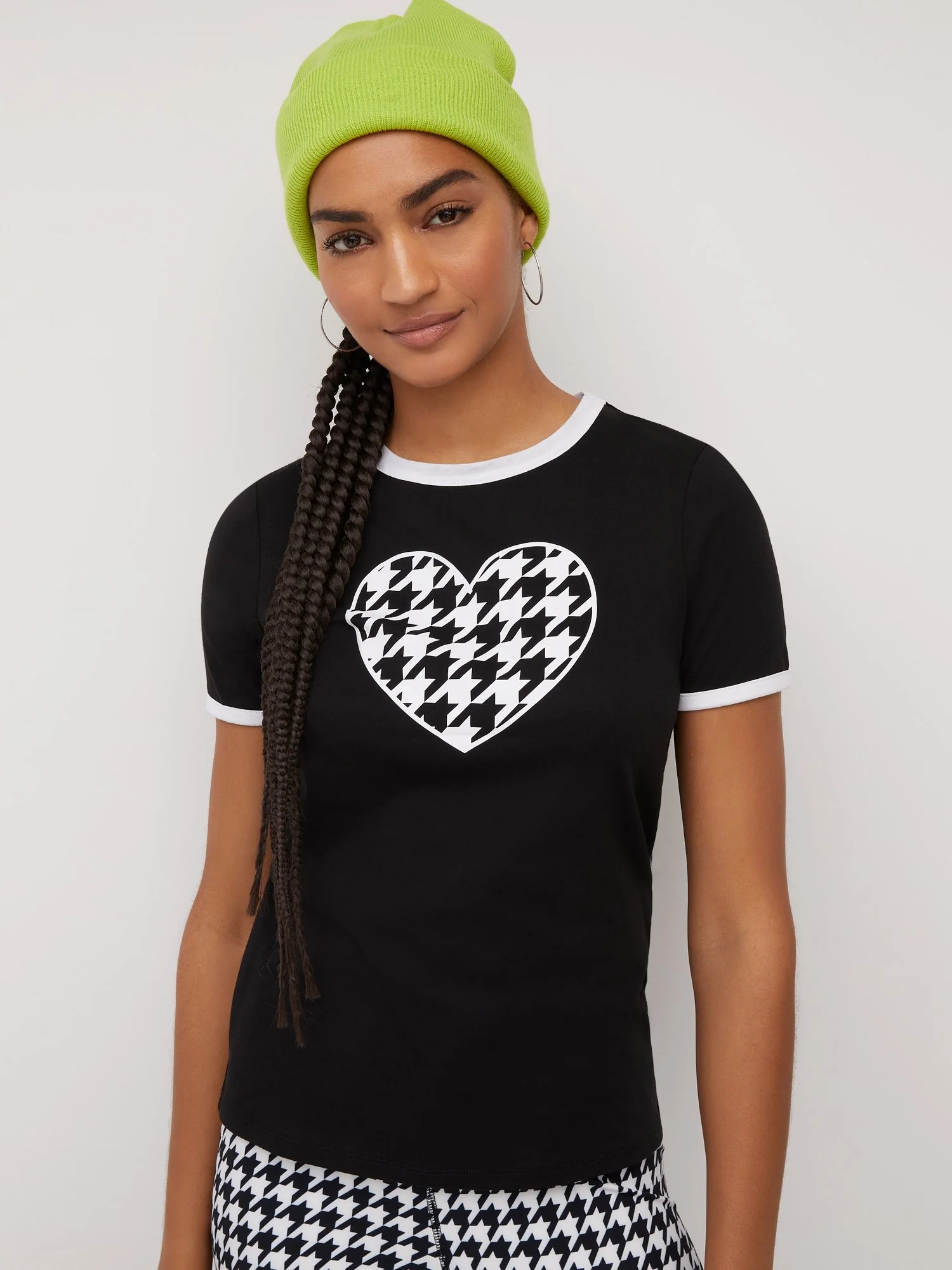 Houndstooth Heart Graphic Tee