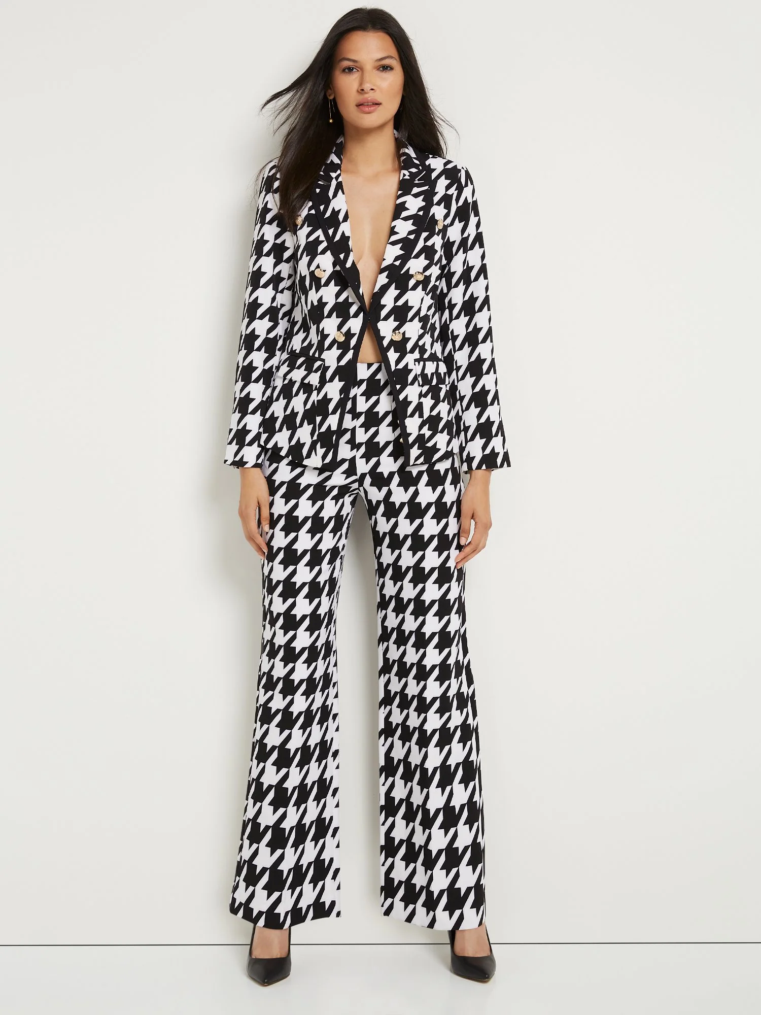 Houndstooth High-Waisted Wide-Leg Pant - Image 2