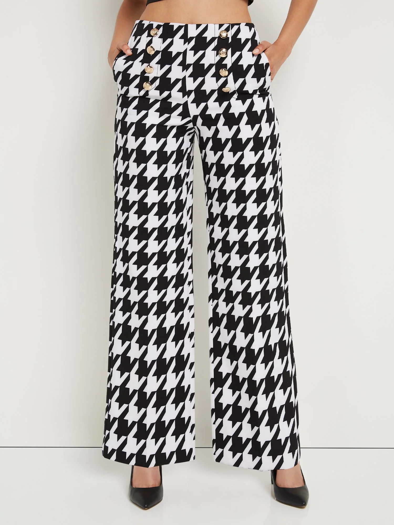 Houndstooth High-Waisted Wide-Leg Pant - Image 5