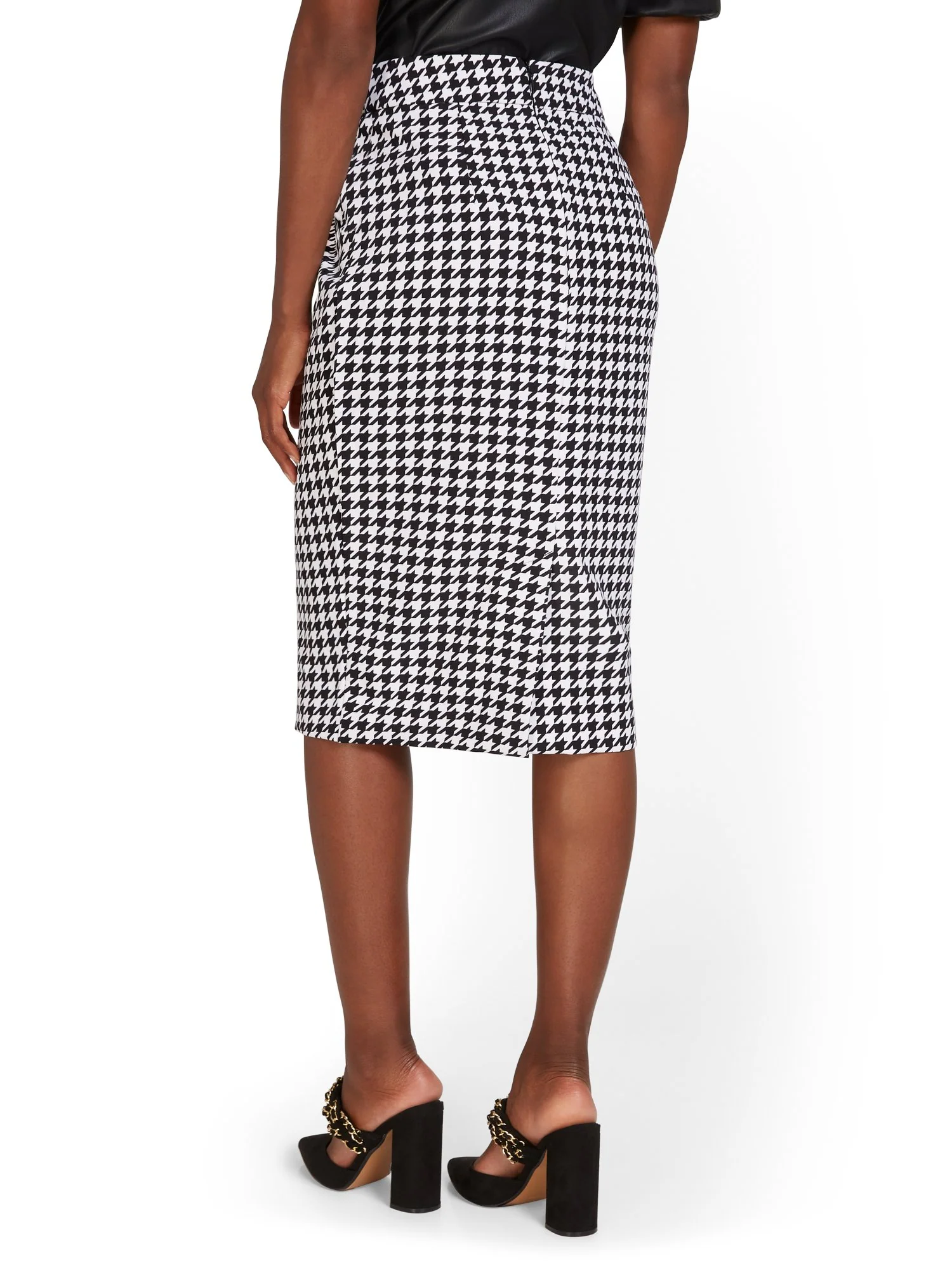 Houndstooth Pencil Skirt - Image 3