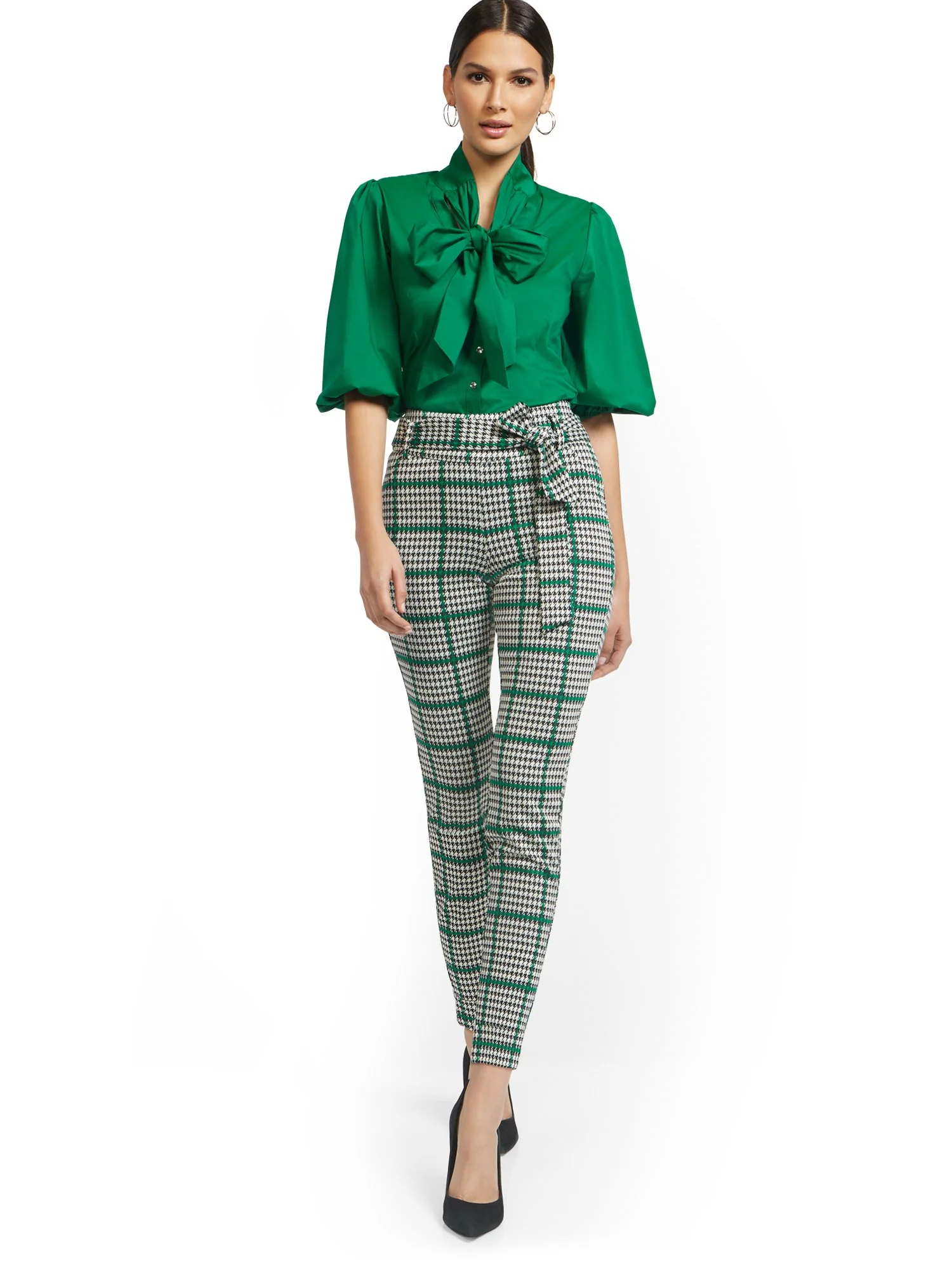 Houndstooth Pull-On Slim-Leg Pant - Superflex - Image 3