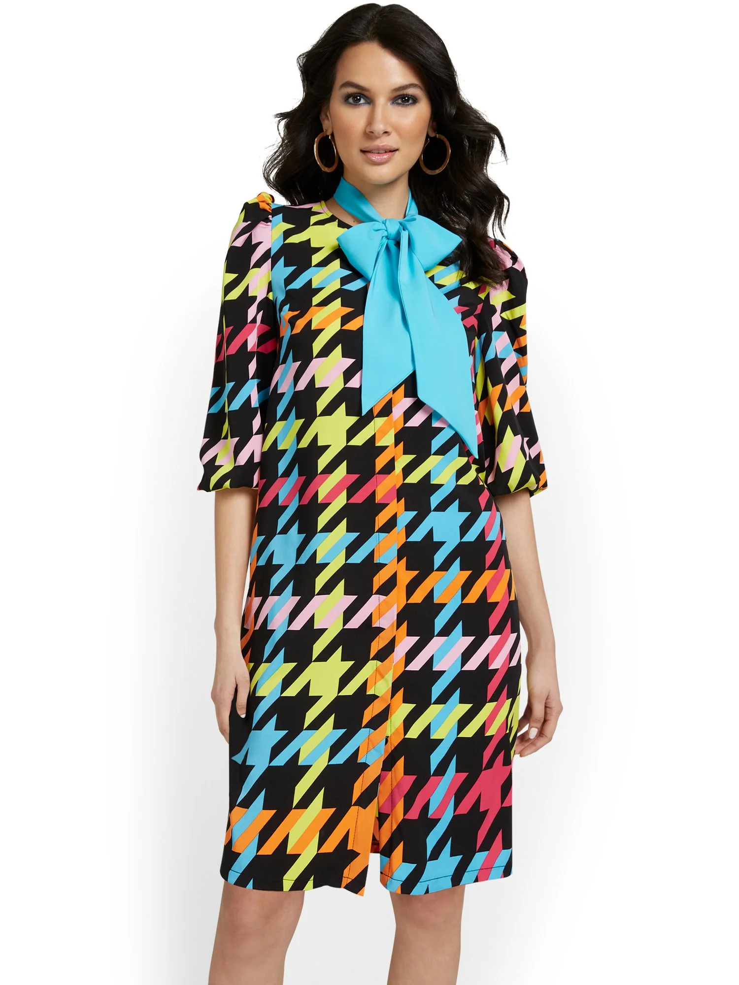 Houndstooth Shift Dress - Image 2