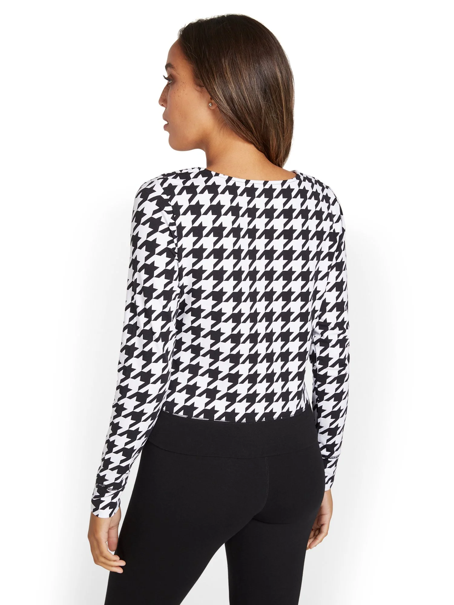 Houndstooth V-Neck Top - Image 3
