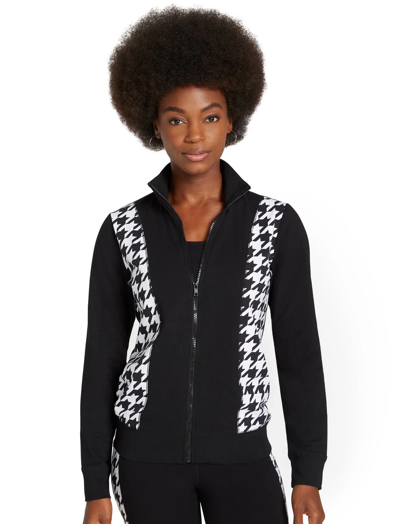 Houndstooth Zip-Front Jacket - Image 2