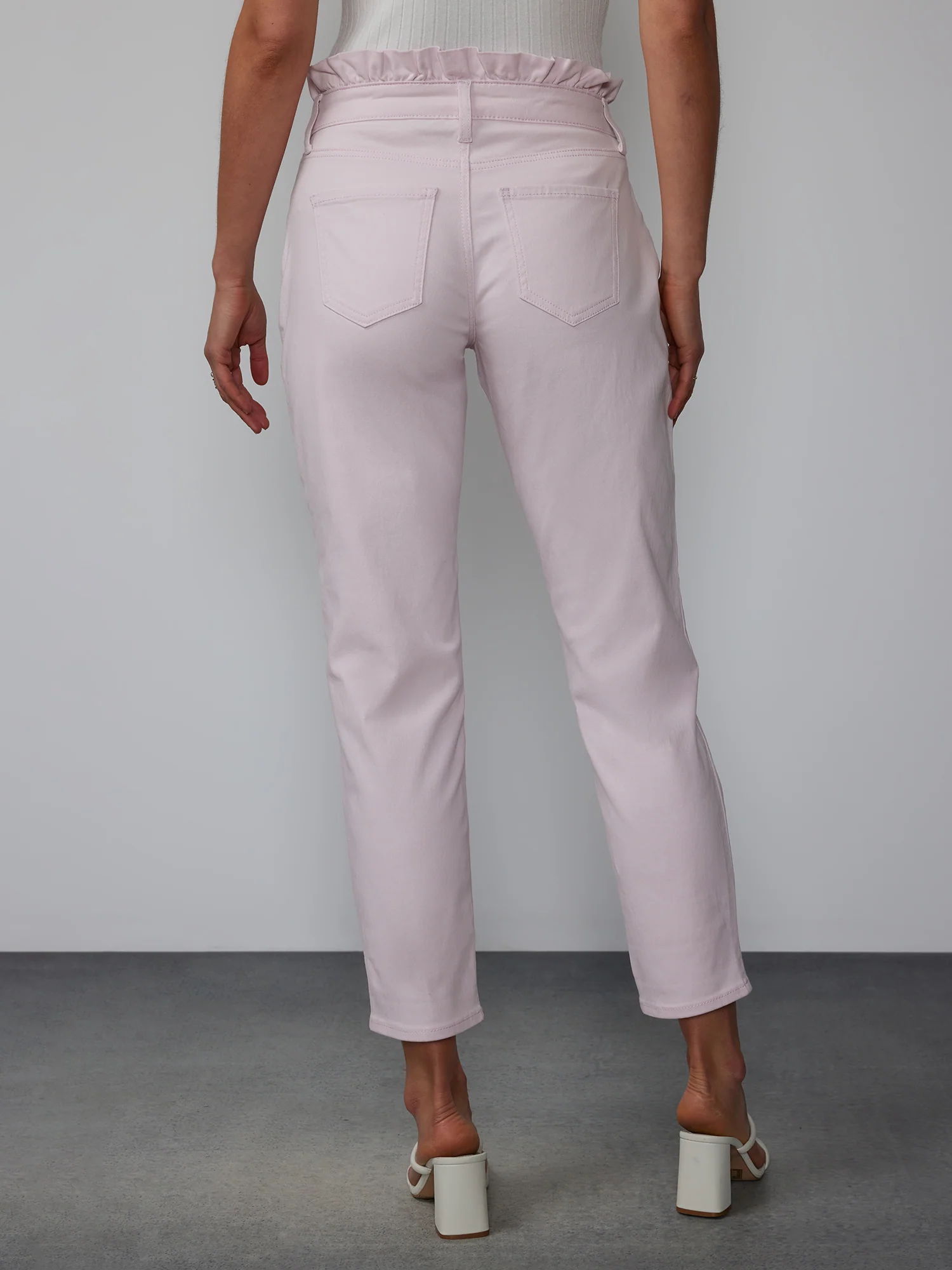 High Rise Paperbag Waist Boyfriend Jeans - Image 3