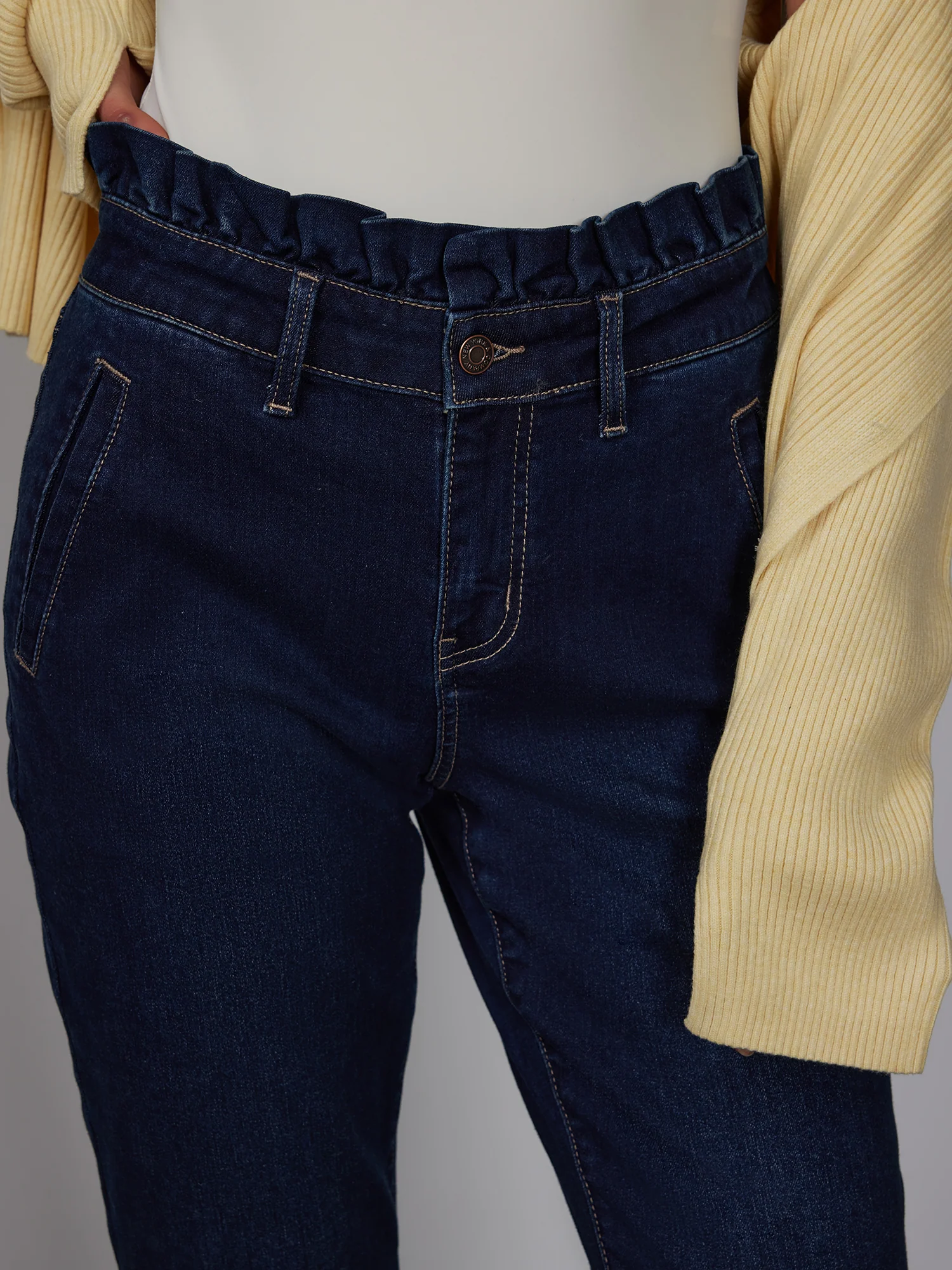 High Rise Paperbag Waist Boyfriend Jeans - Image 4