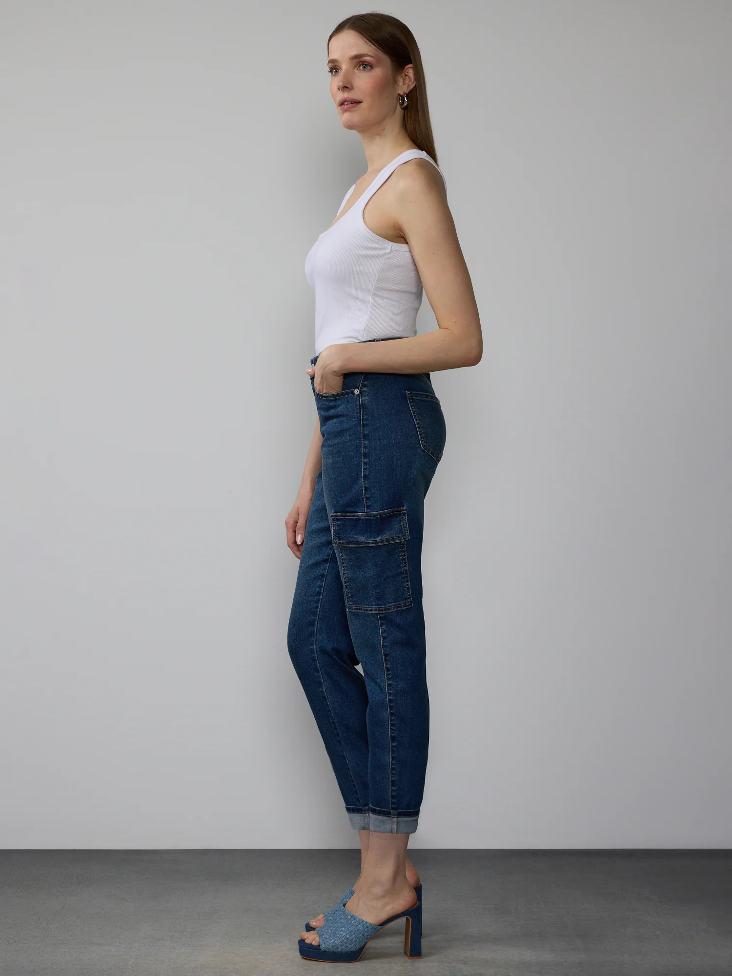 High Rise Cargo Boyfriend Jeans - Image 2
