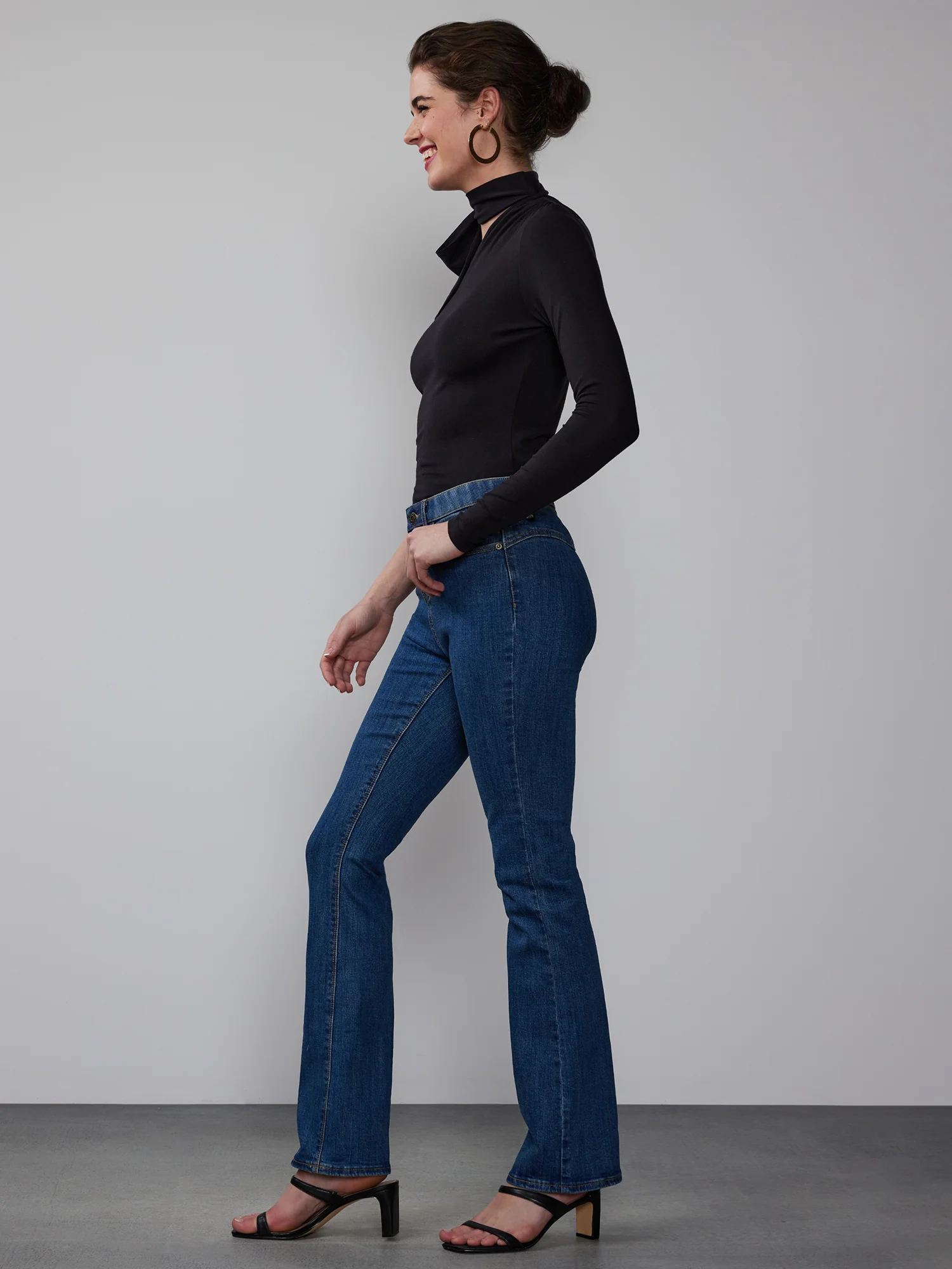 High Rise Curved Yoke Bootcut Jeans - Image 2