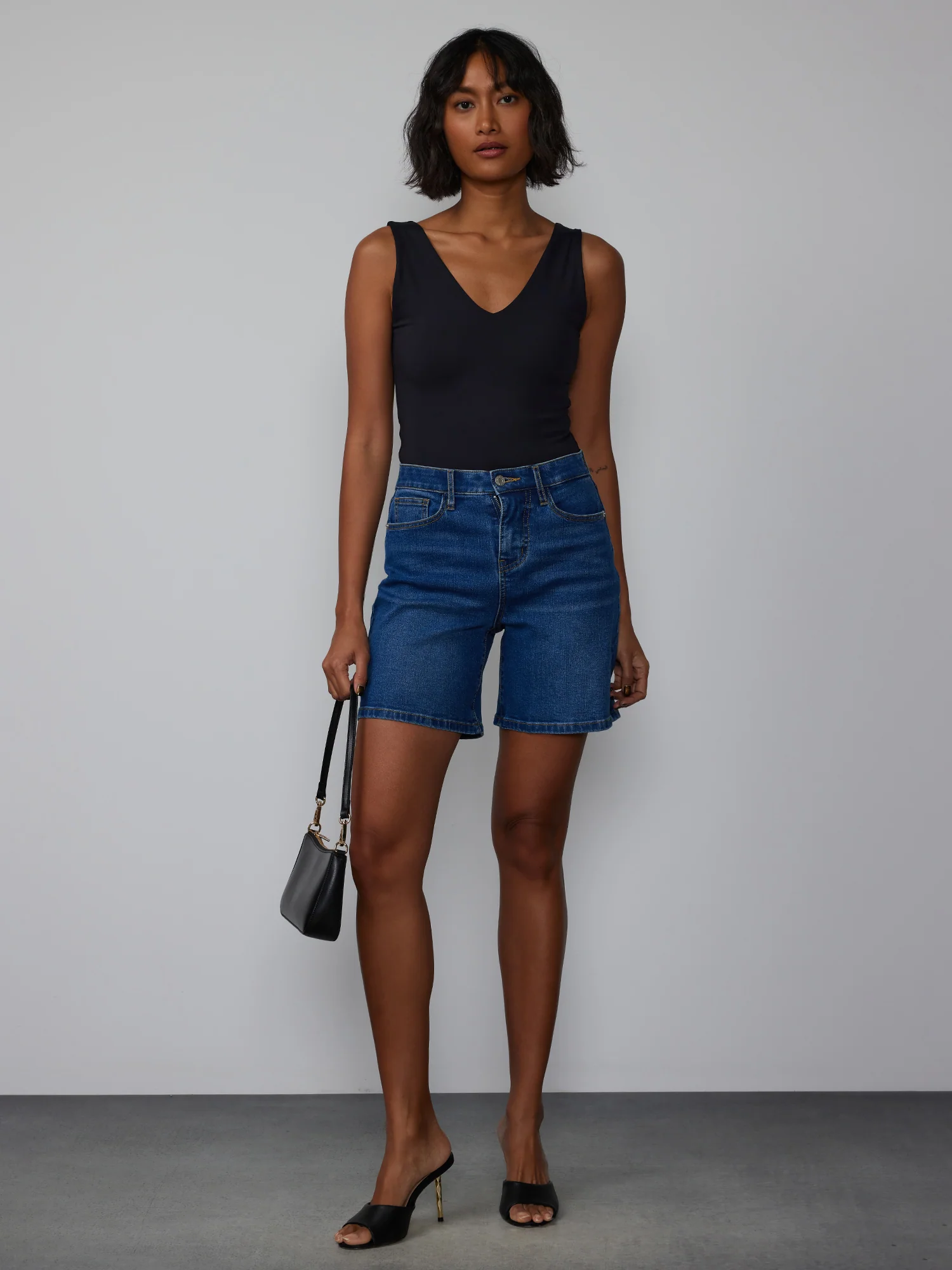 Curvy High Rise 7-Inch Denim Shorts