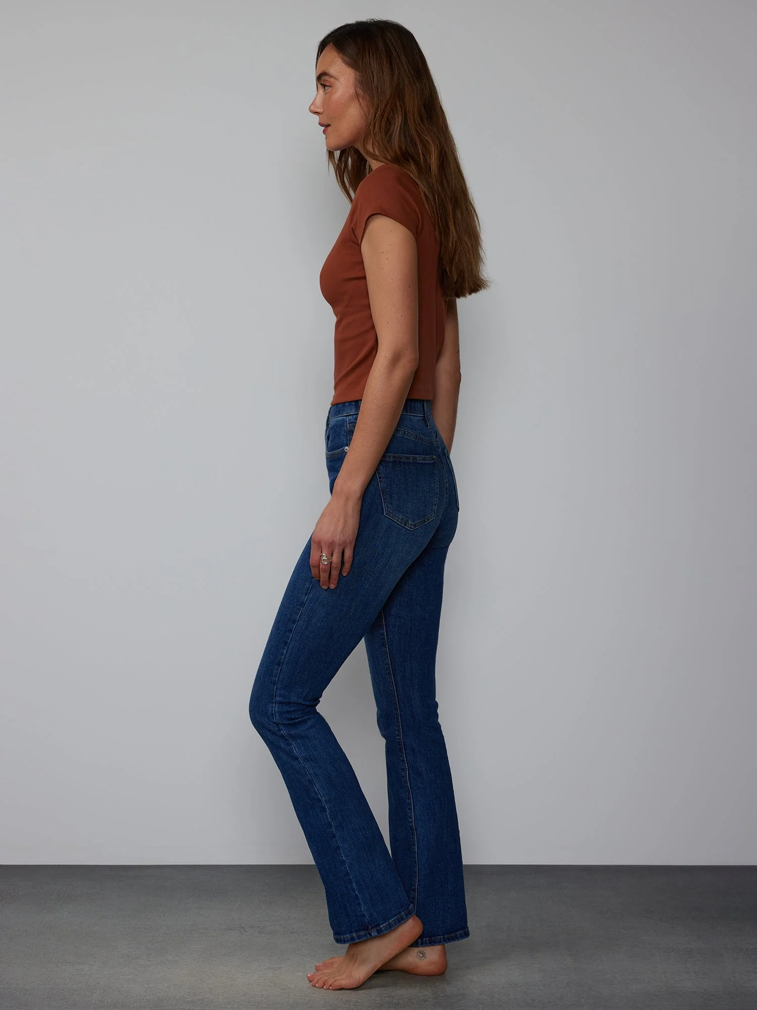 Petite Essential High Rise Bootcut Jeans - Image 2