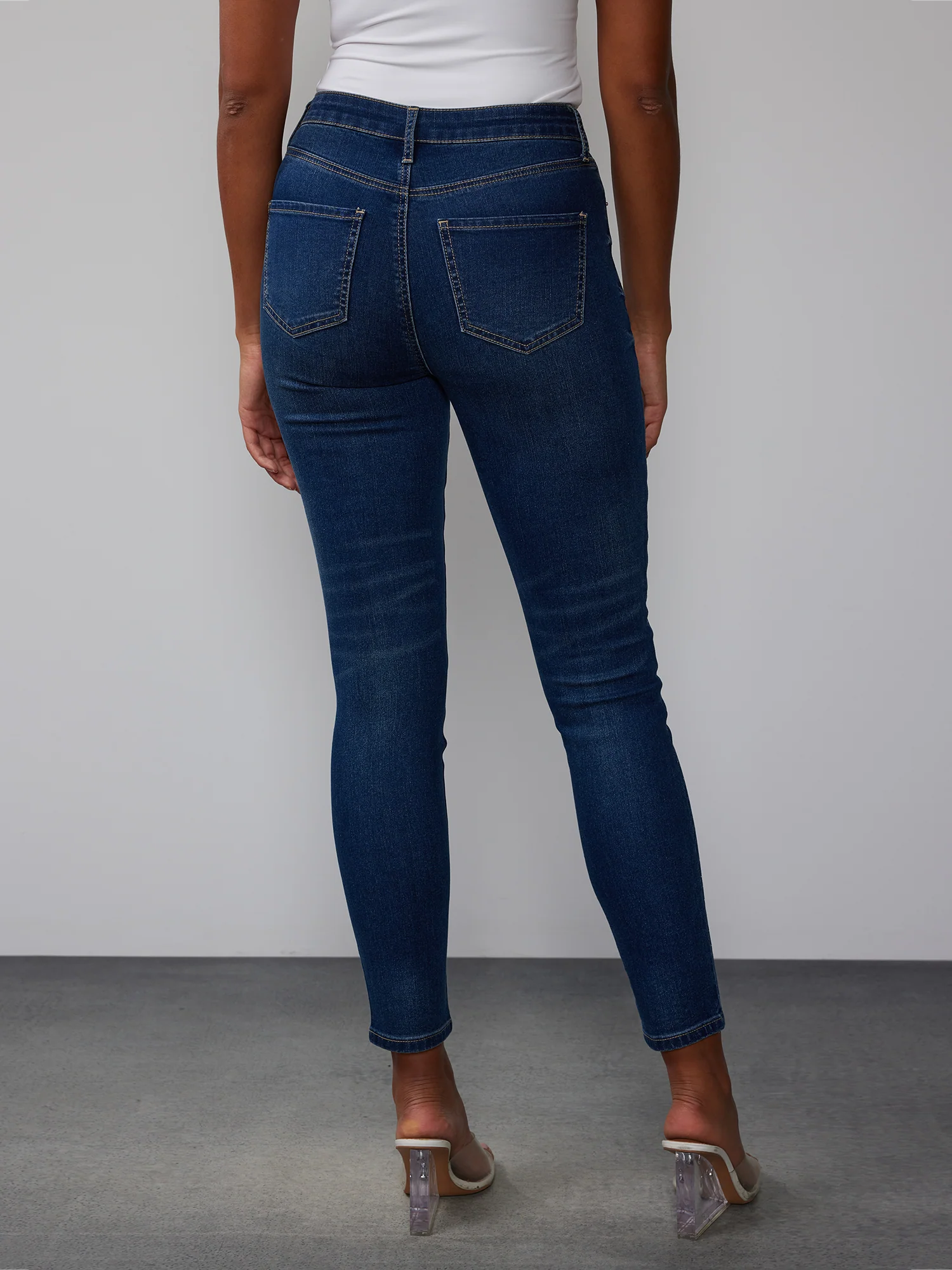 High Rise Rhinestone Skinny Jeans - Image 3