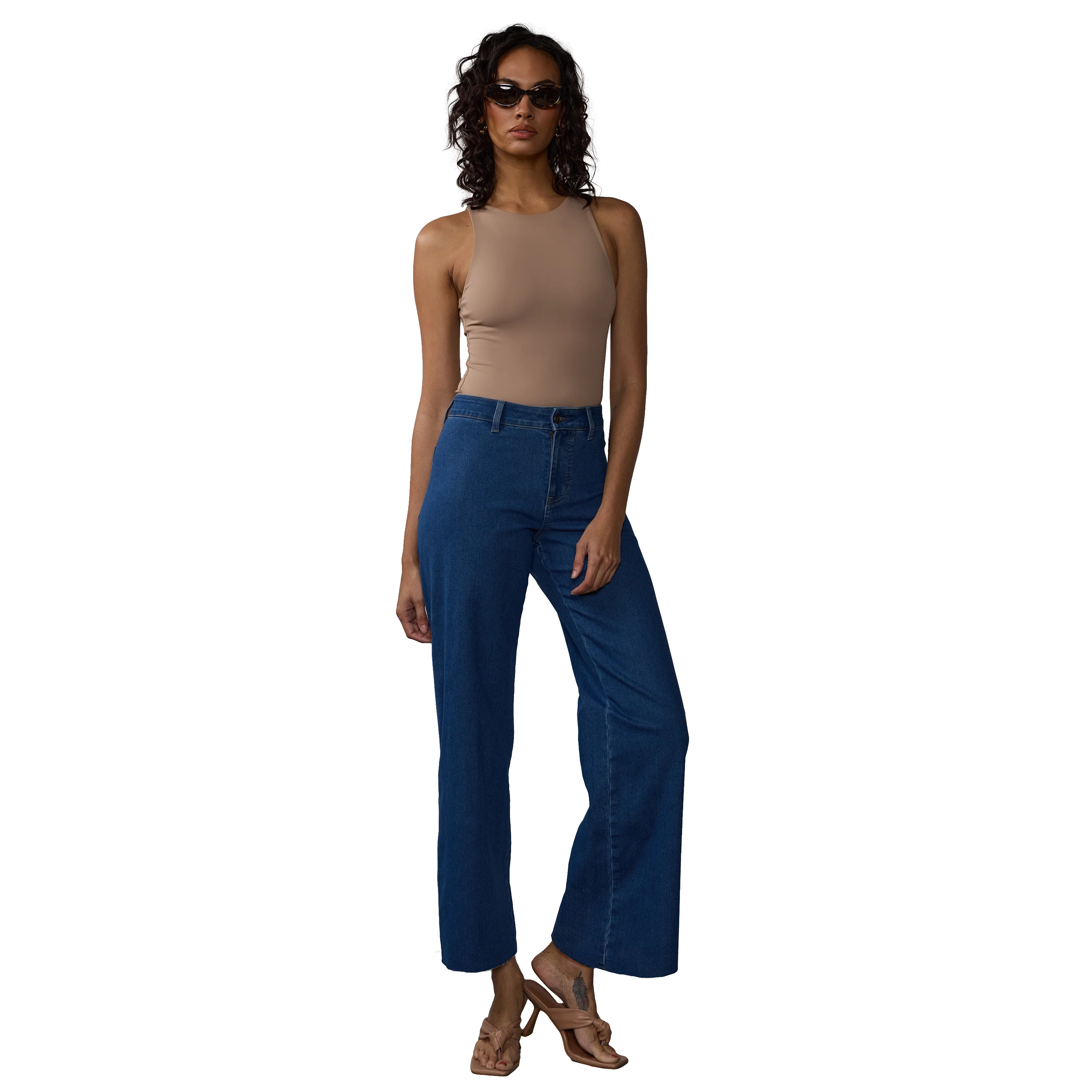 High Rise Wide Leg Seamless Jeans - Image 4