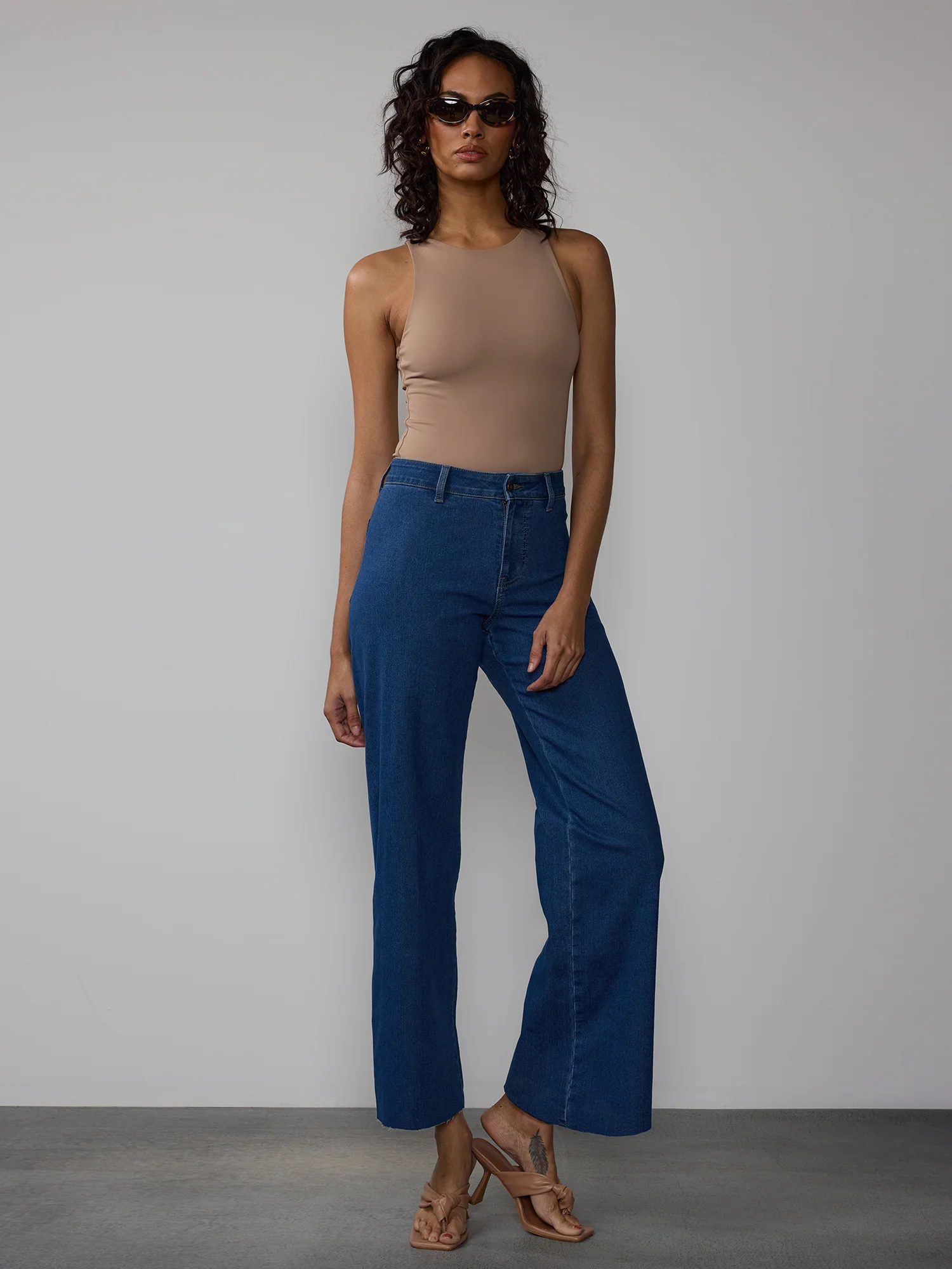 High Rise Wide Leg Seamless Jeans - Image 5