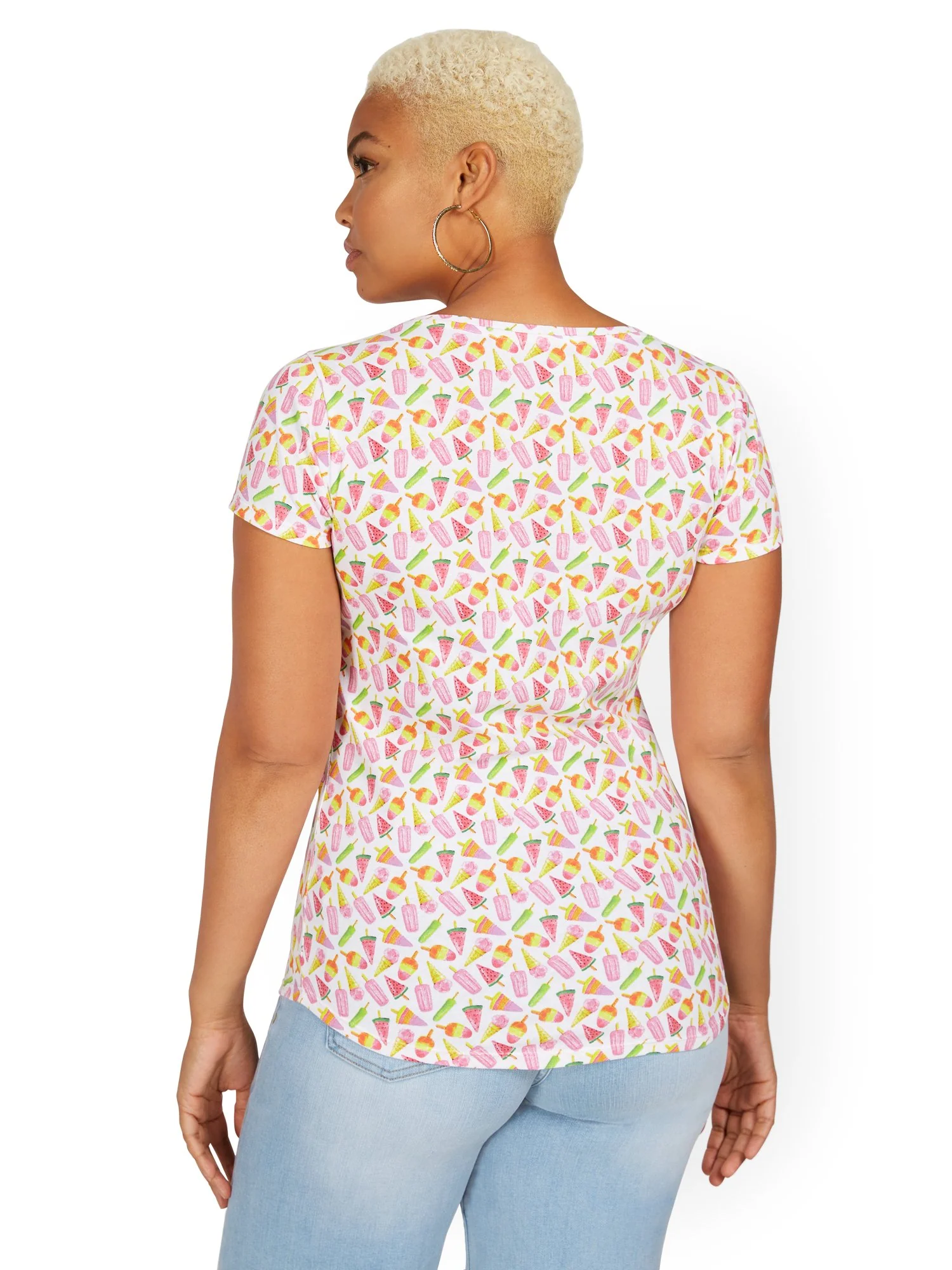 Ice Cream V-Neck Perfect Tee - Image 3