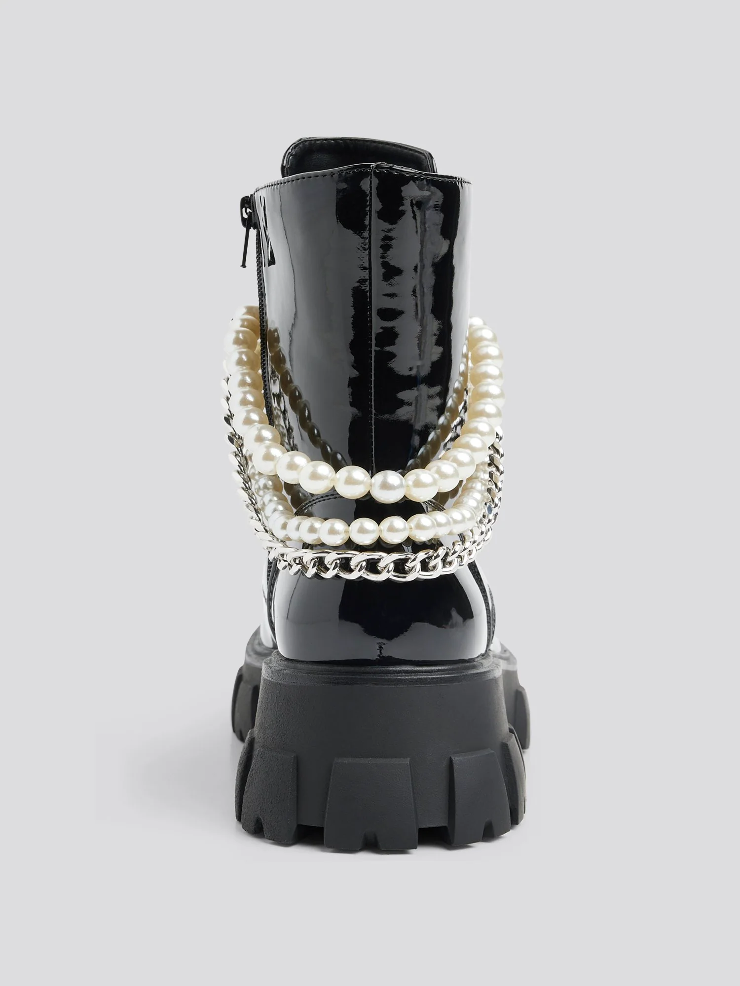 Jacki Pearl Chain Wide Width Combat Boots - Image 6