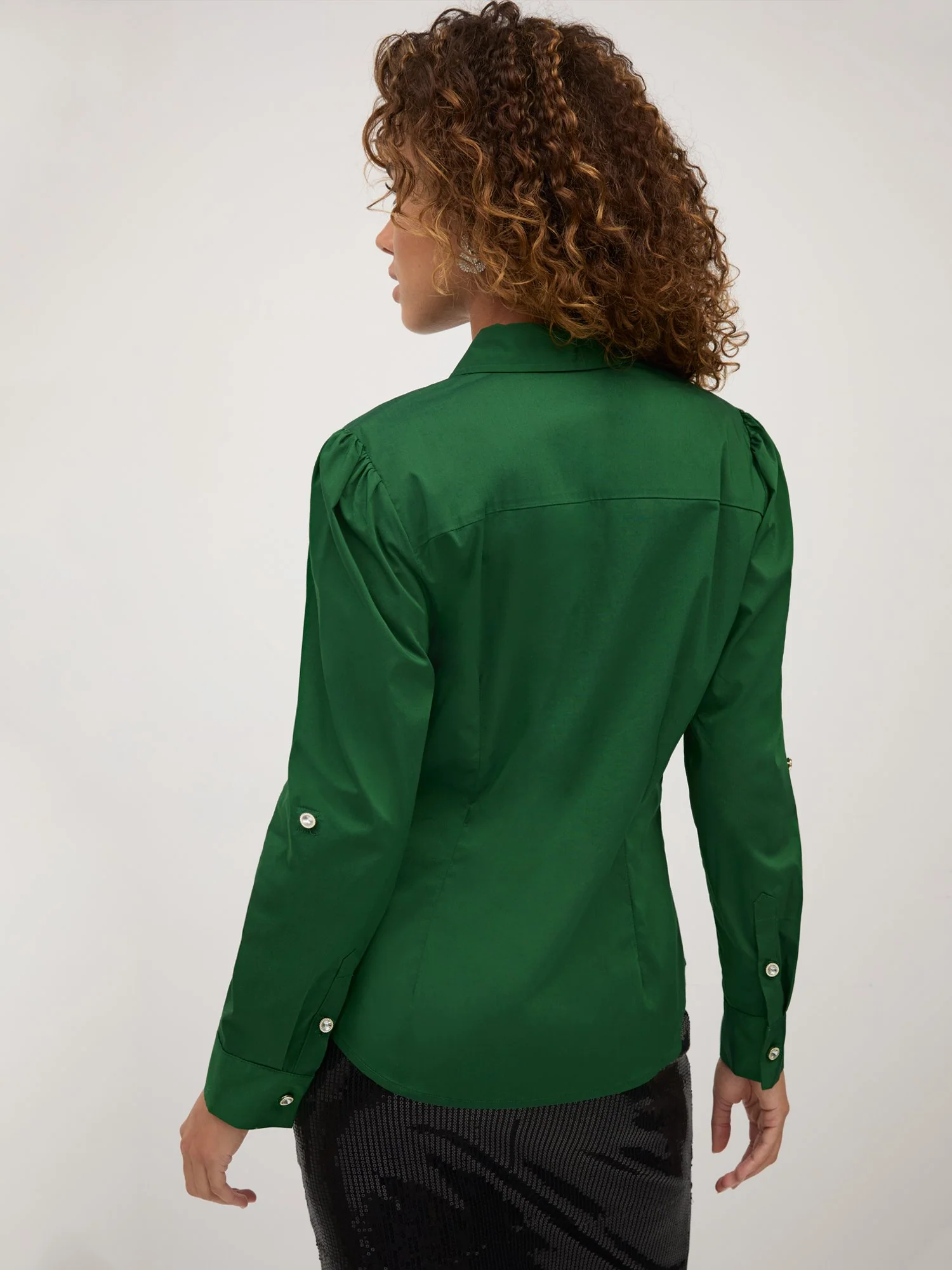 Jewel Puff-Sleeve Button-Front - NY&C Madison Shirt® - Image 22