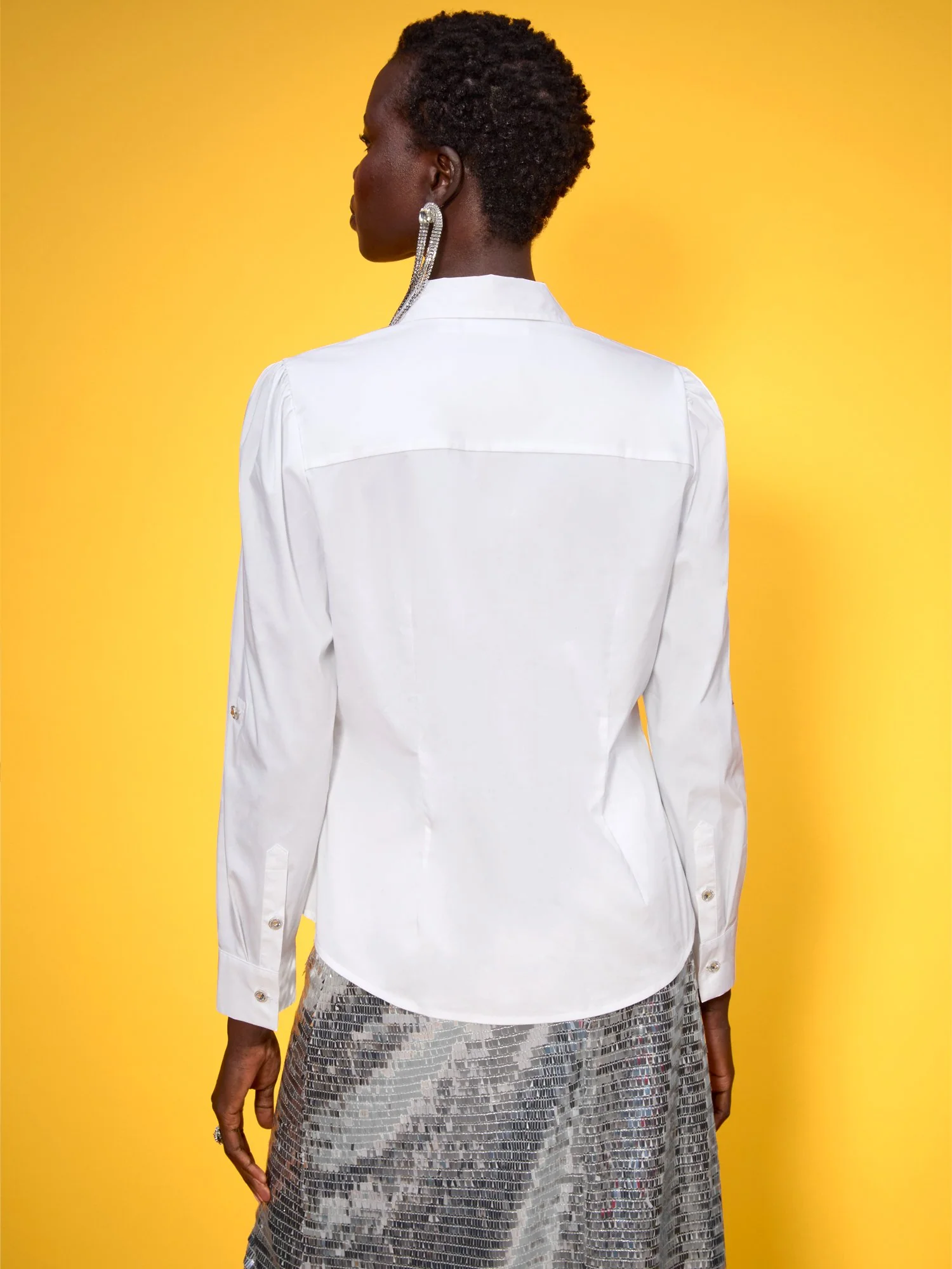 Jewel Puff-Sleeve Button-Front - NY&C Madison Shirt® - Image 6