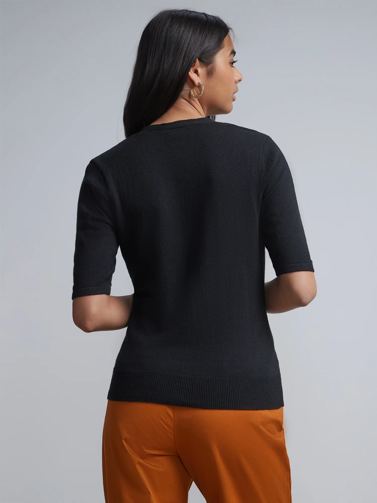 Jeweled-Button Chelsea V-Neck Cardigan - Image 3