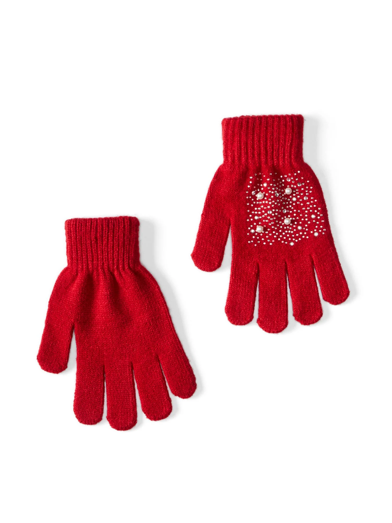 Jeweled Knit Gloves - Image 4