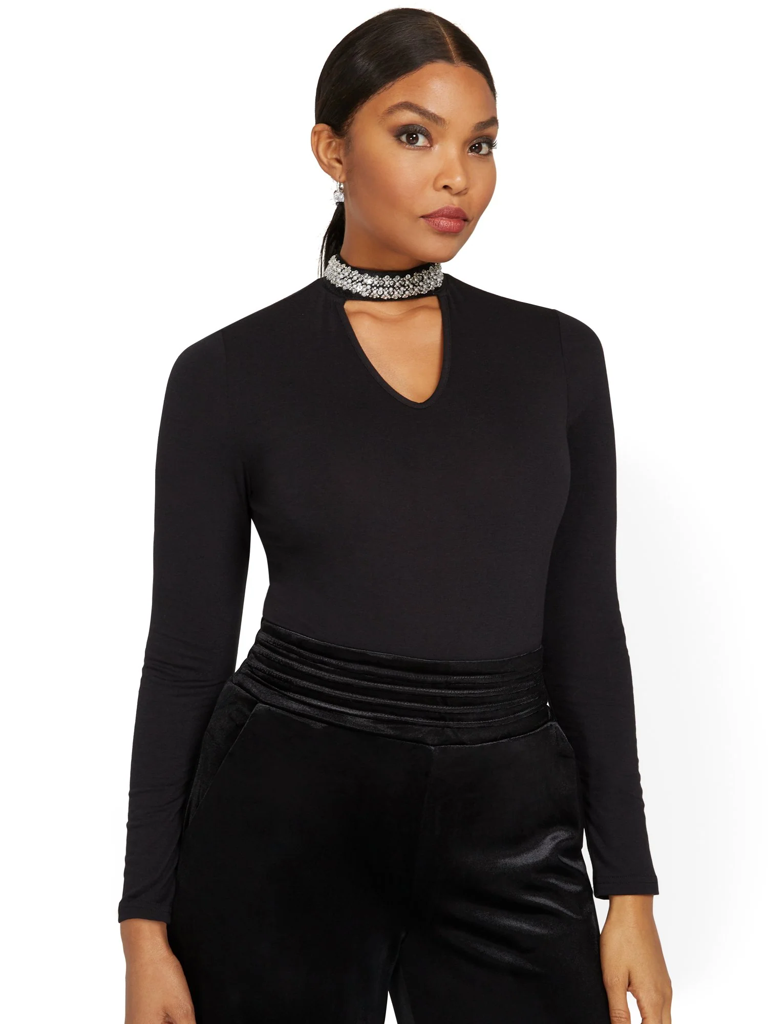 Jeweled-Neck Bodysuit - Image 2
