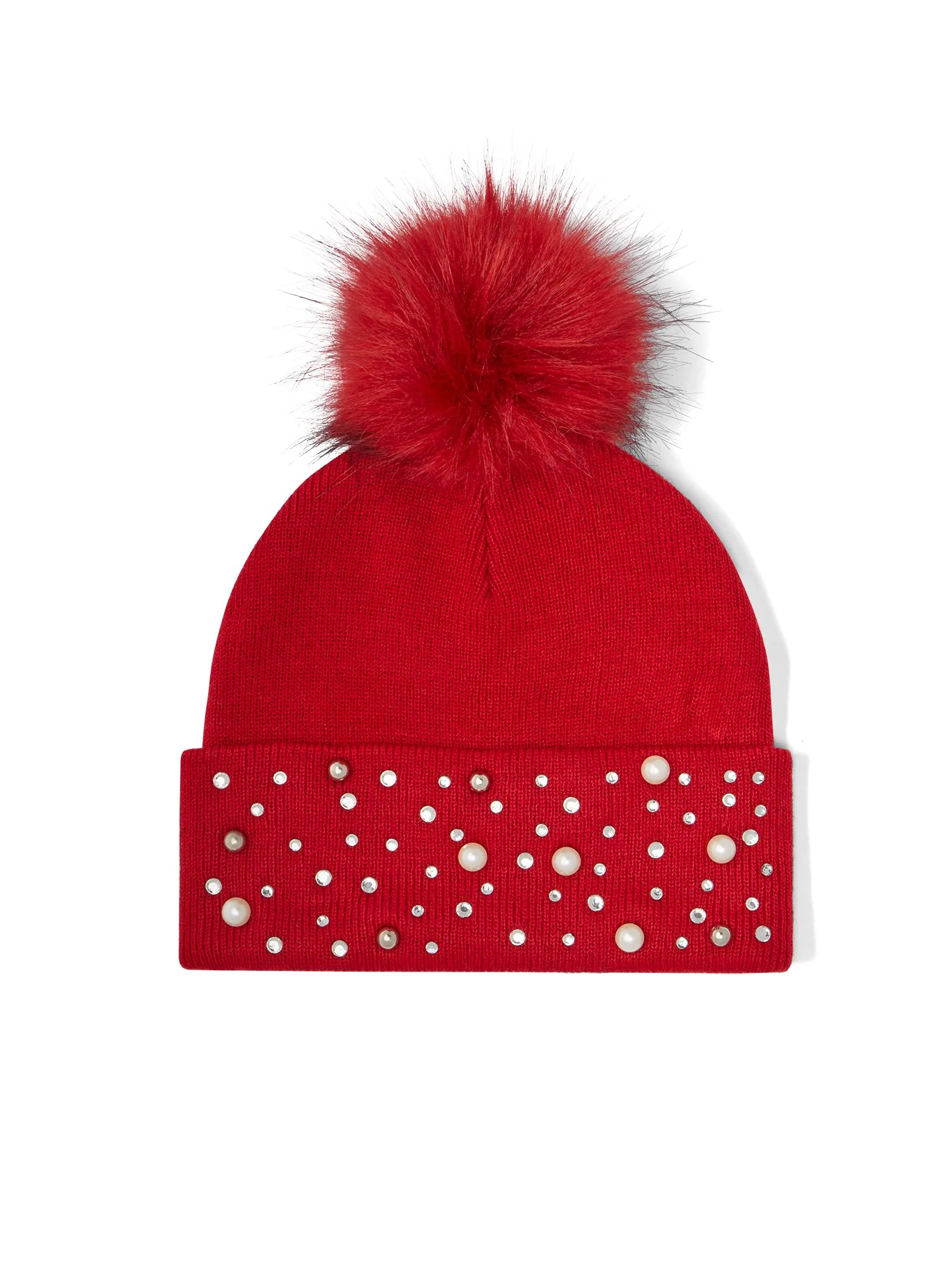 Jeweled Pom-Pom Knit Hat - Image 6