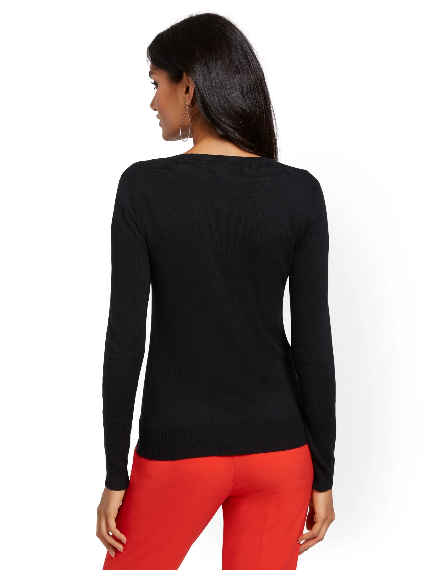 Jeweltone-Button Chelsea Crewneck Cardigan - Image 3