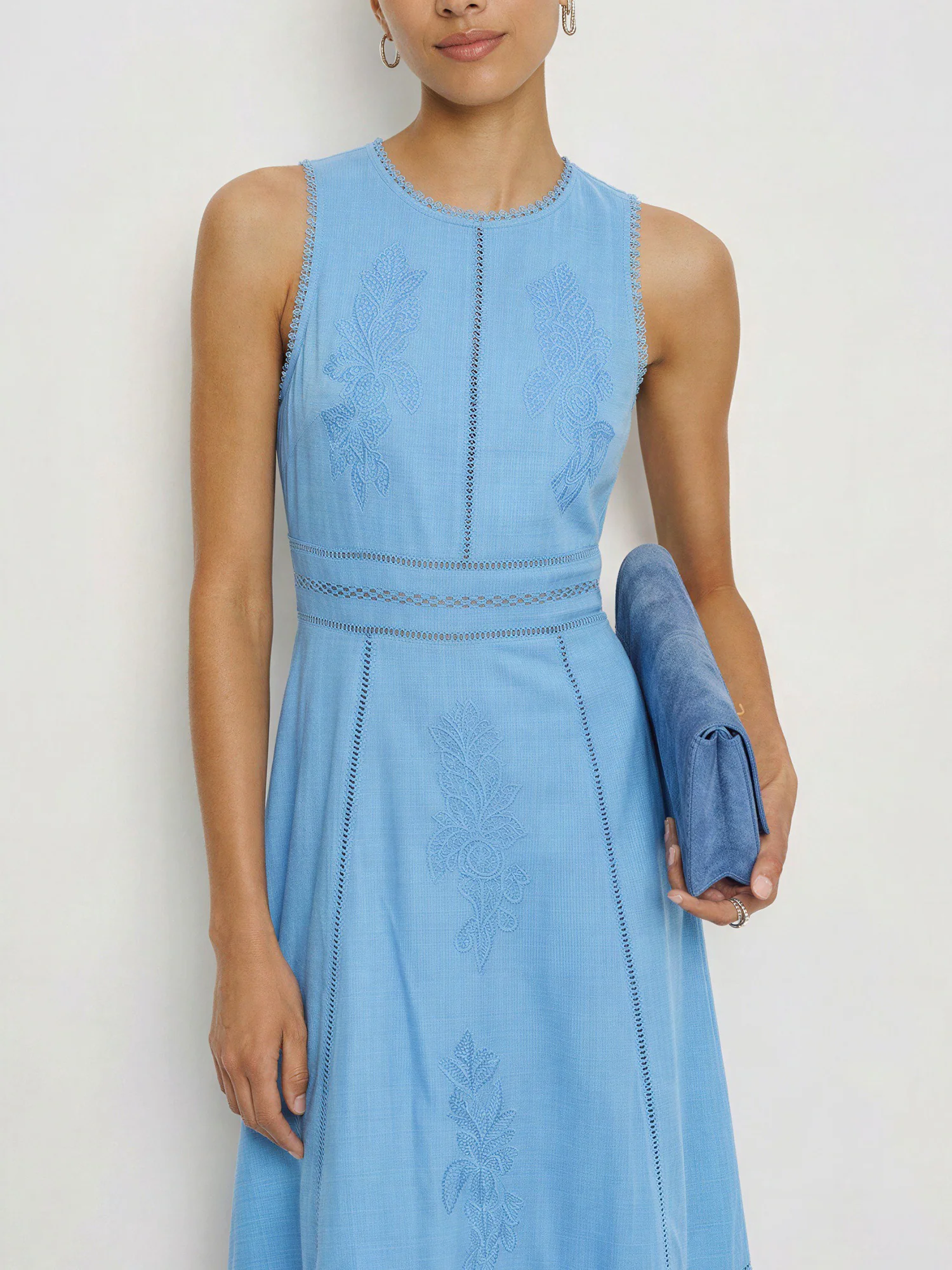 Katie Inset Lace Trim A-Line Maxi Dress - Image 2