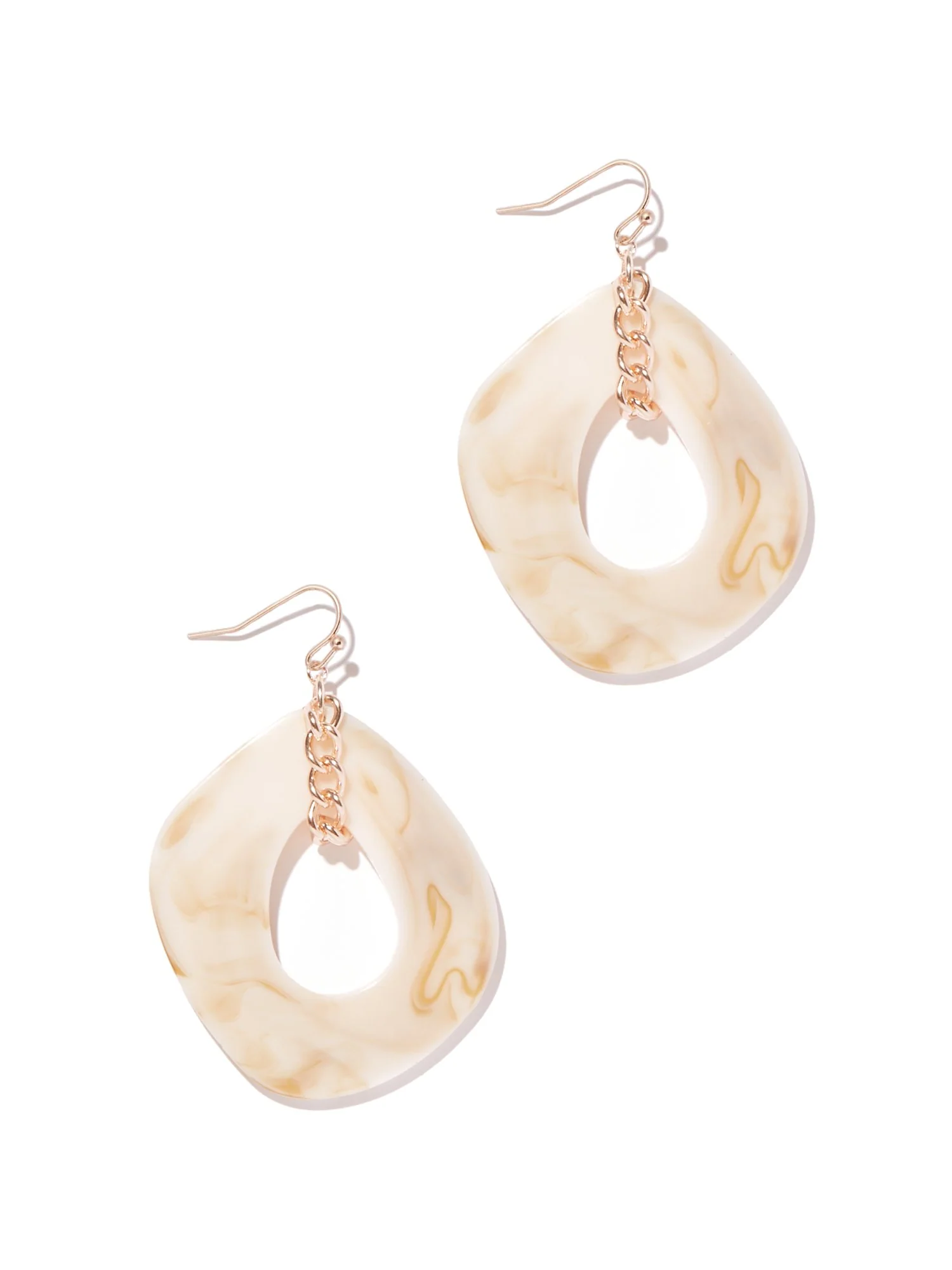 Khaki Goldtone Drop Earring