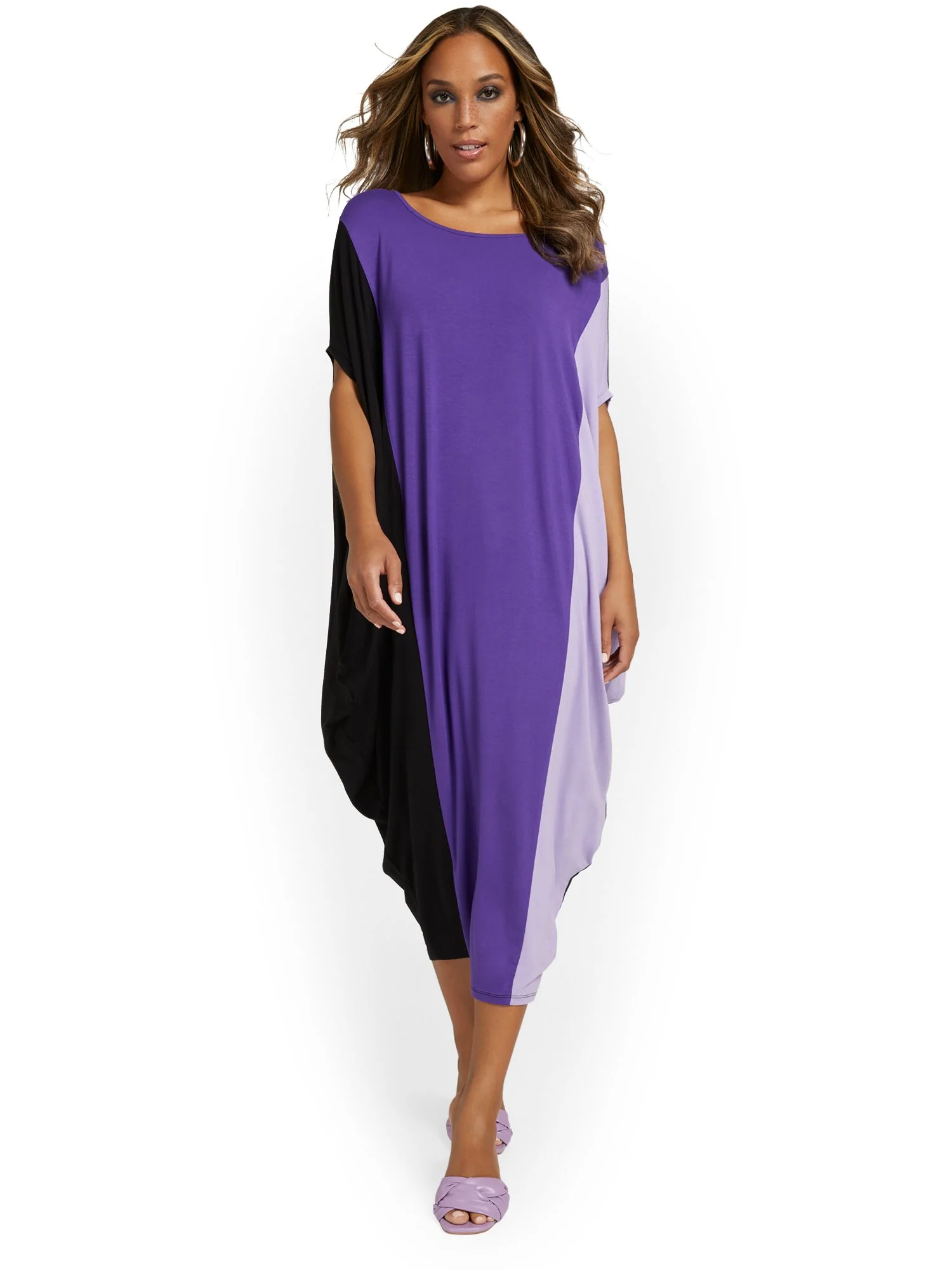 Knit Colorblock Caftan Maxi Dress - Image 7