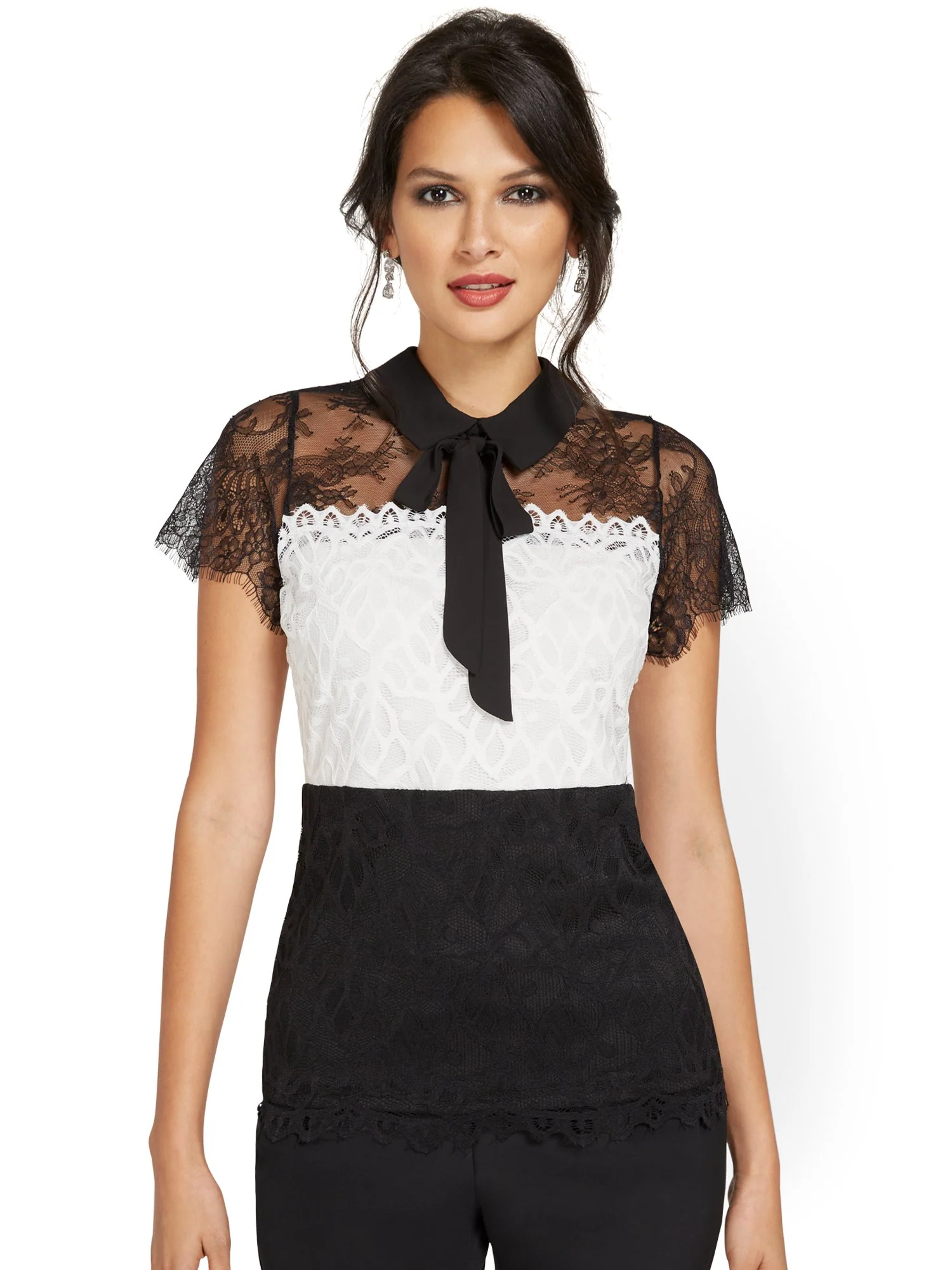 Lace-Accent Blouse - Image 2