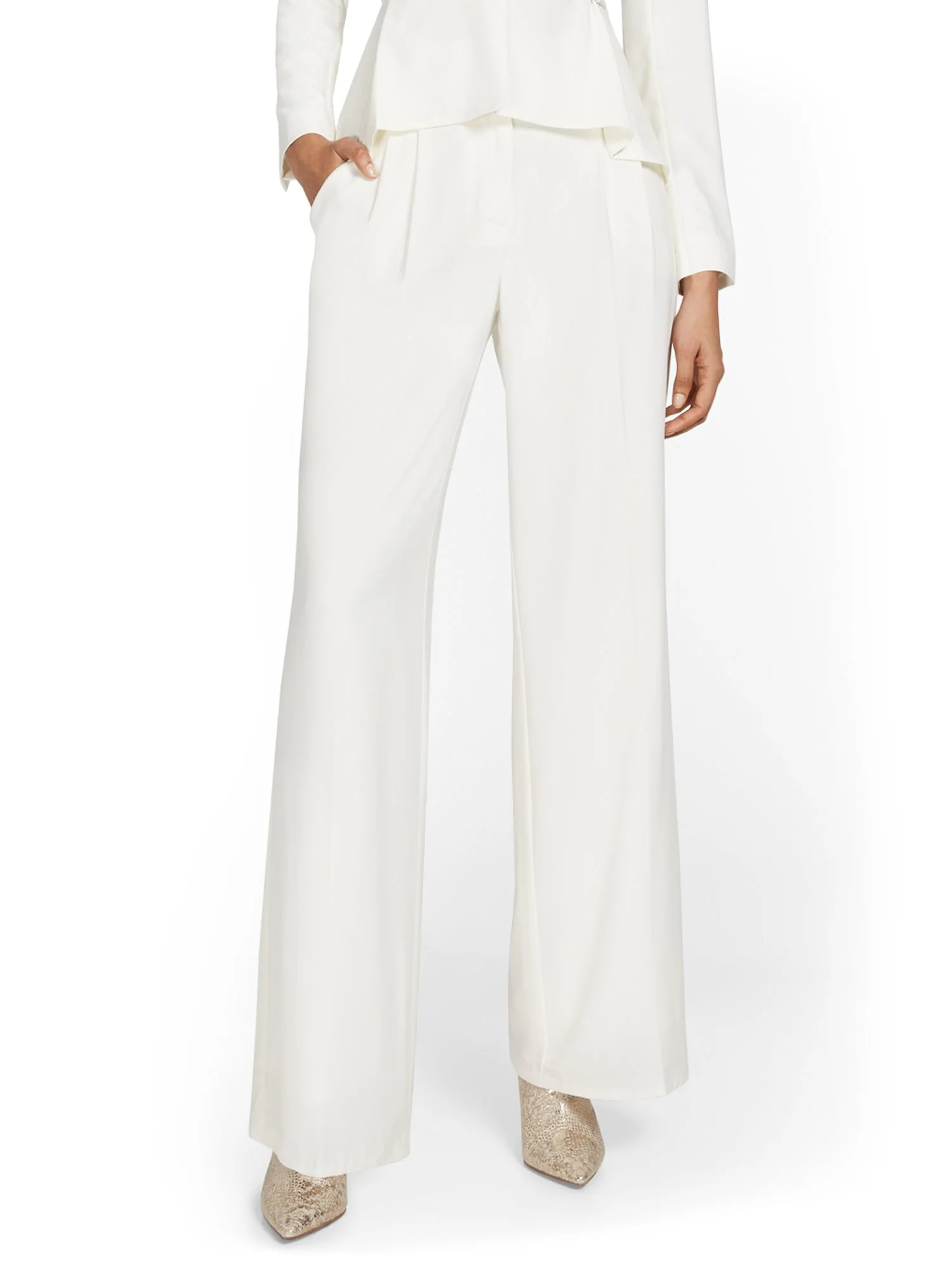 Lace-Accent Wide-Leg Pant - Image 2