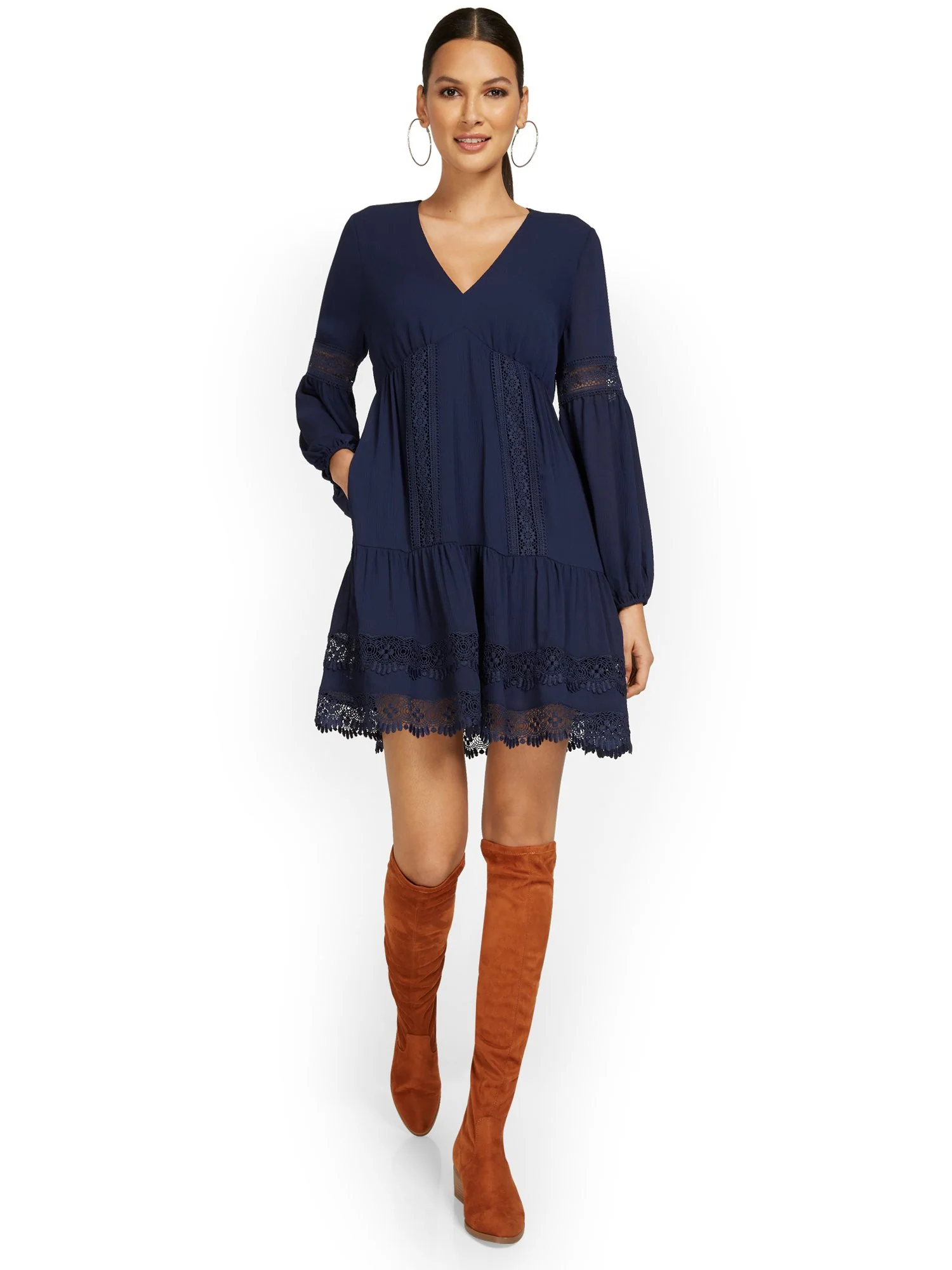 Lace-Detail Babydoll Dress - Image 2