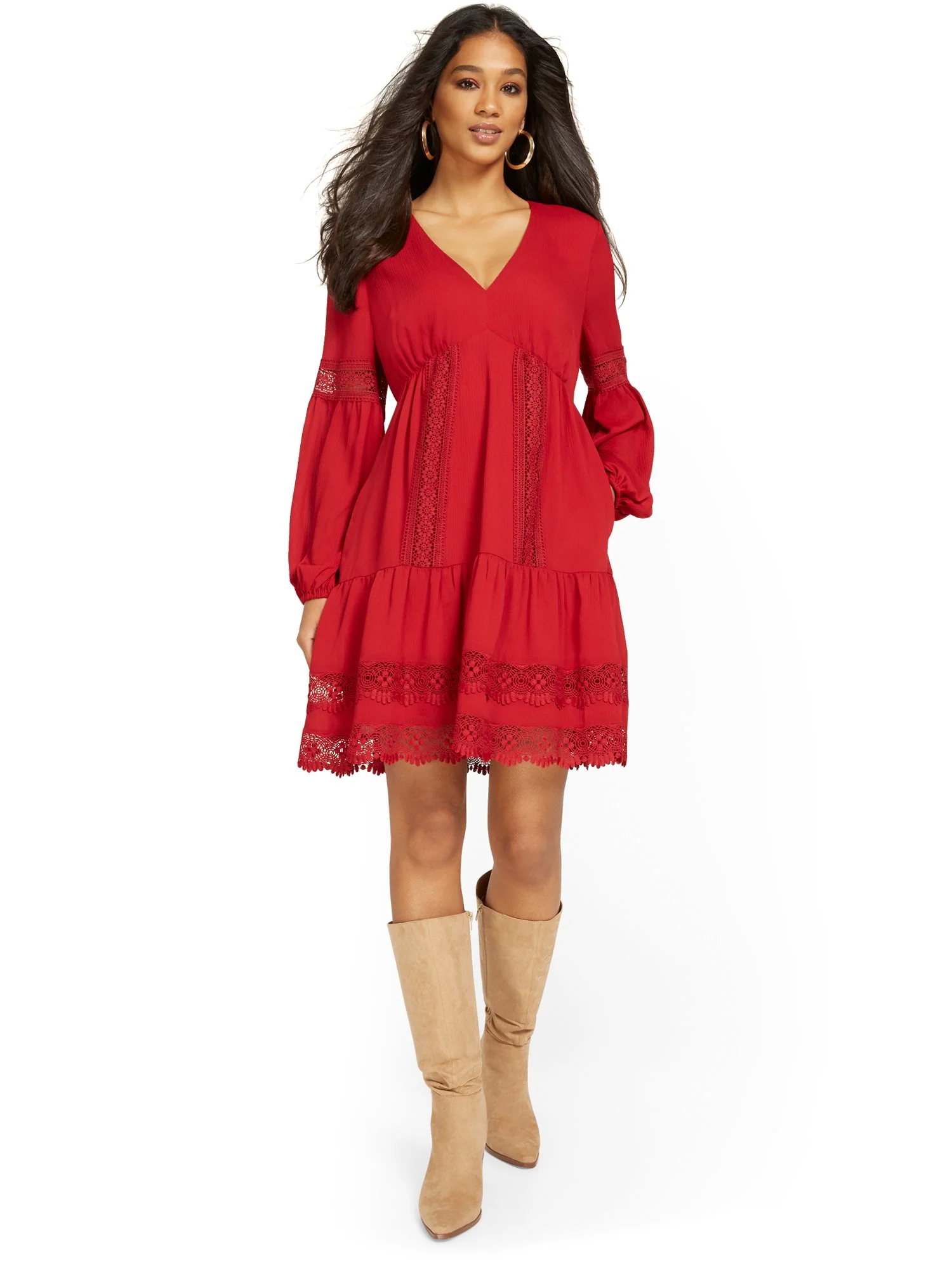 Lace-Detail Babydoll Dress - Image 8