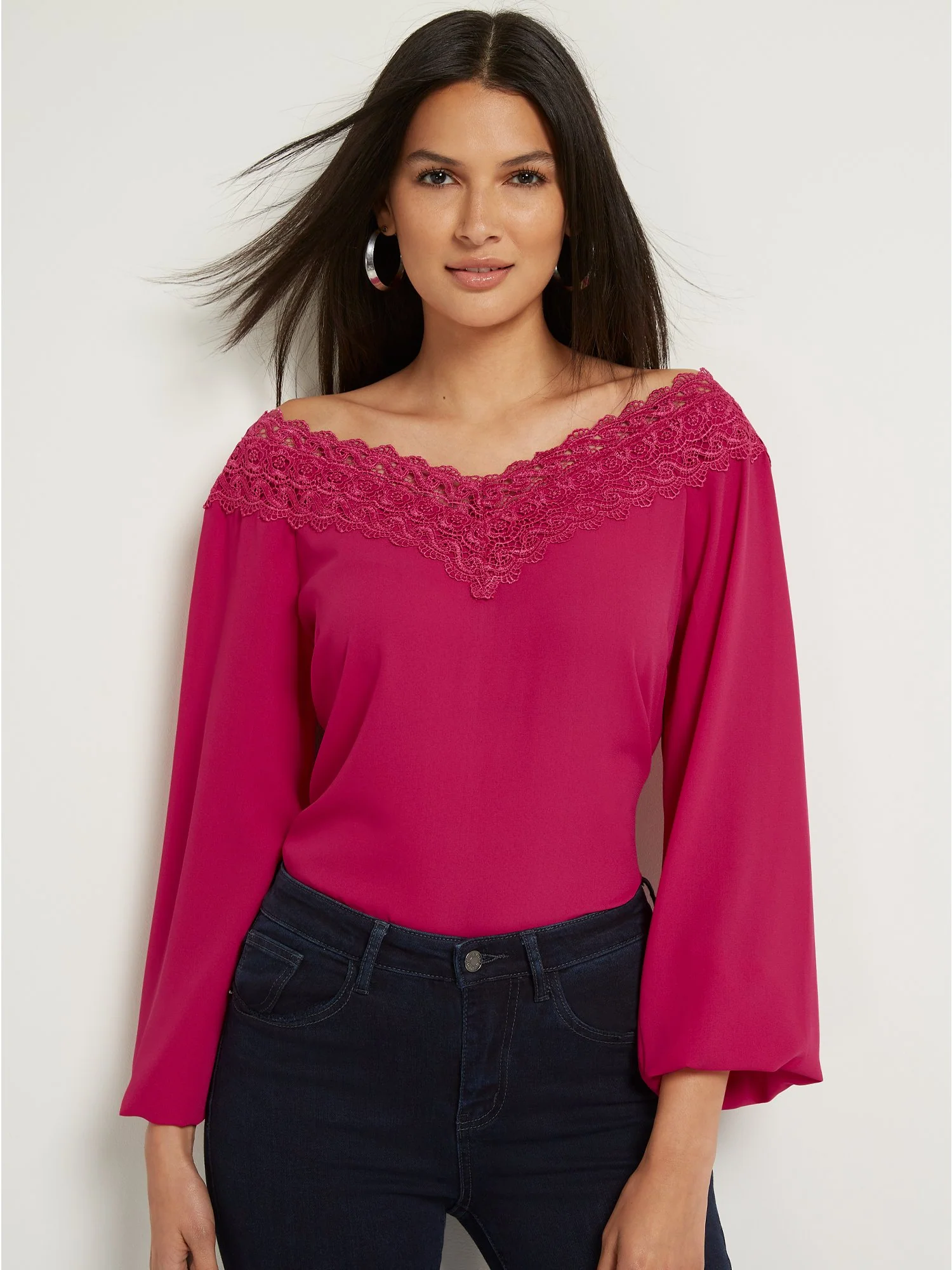 Lace-Detail Off-The-Shoulder Top - Image 6