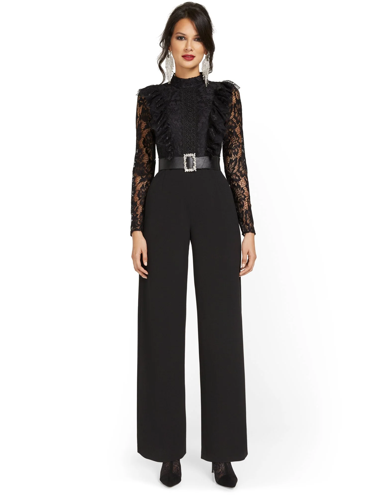 Lace-Detail Ruffle Jumpsuit - Image 2