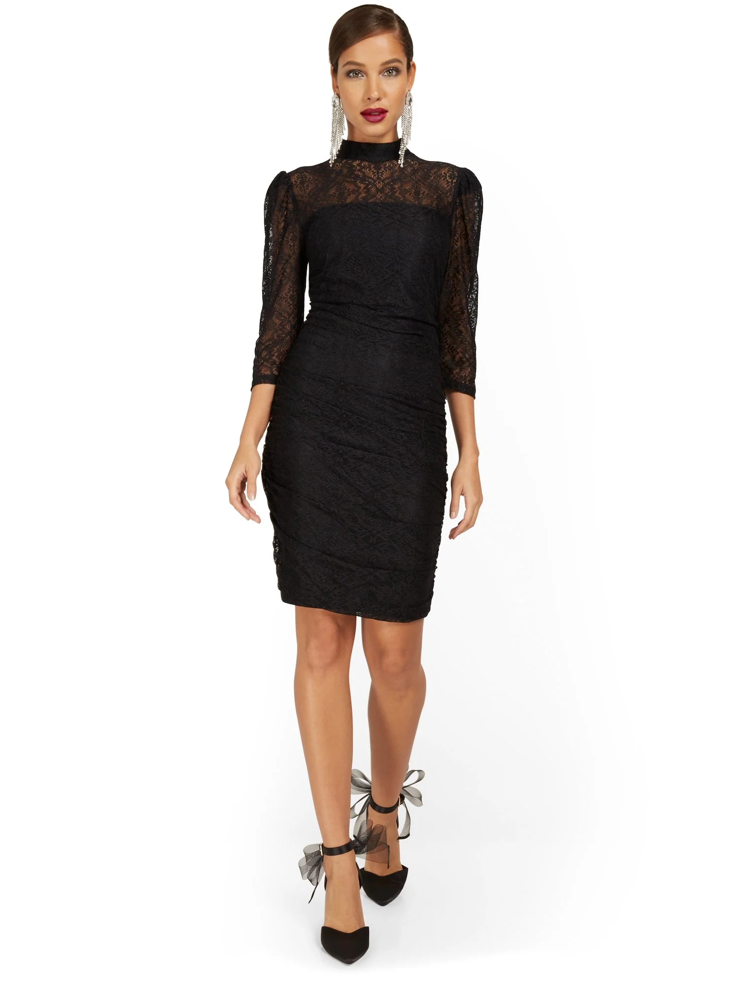 Lace-Illusion Sheath Dress