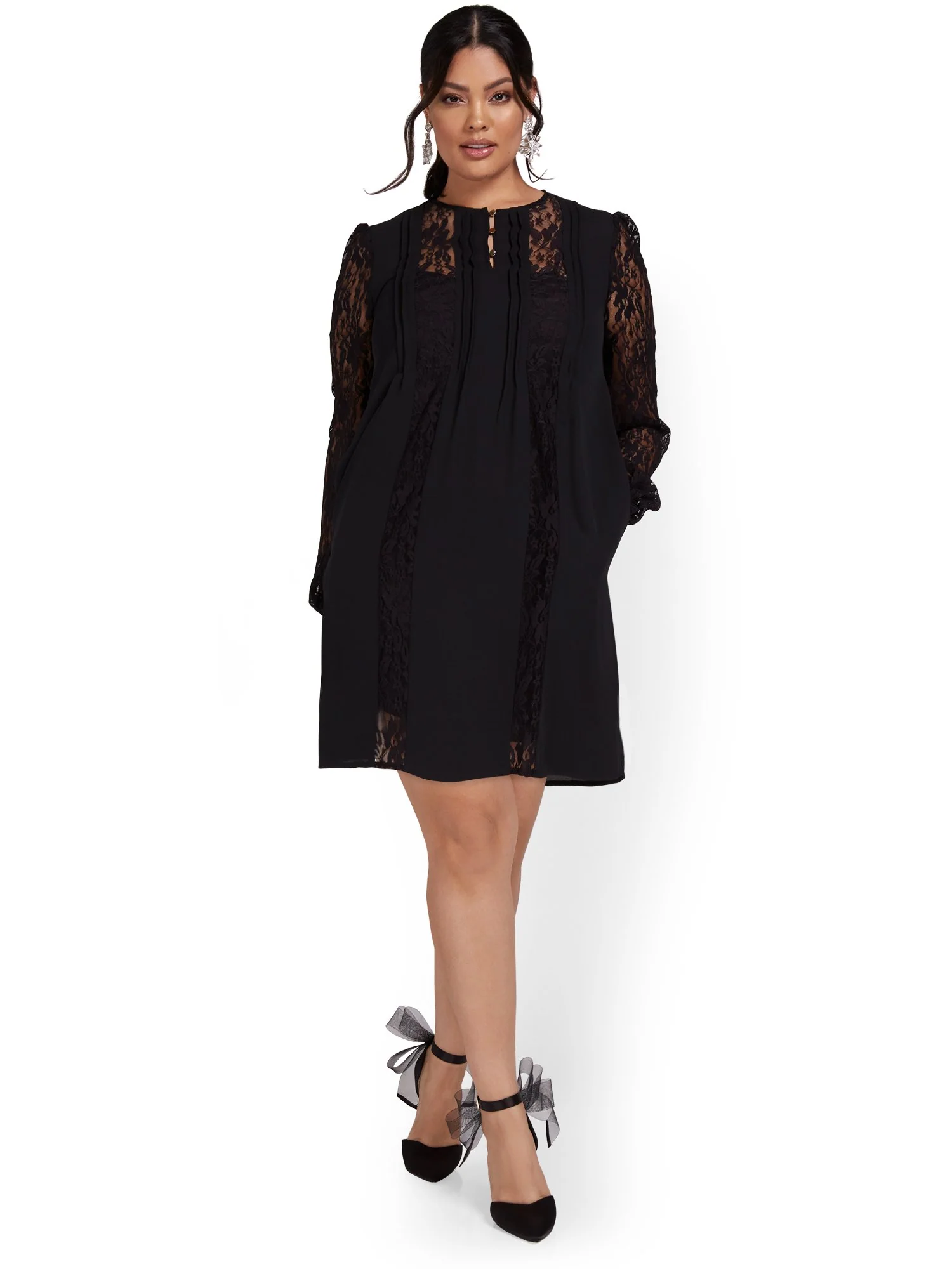 Lace-Inset Shift Dress - Image 2