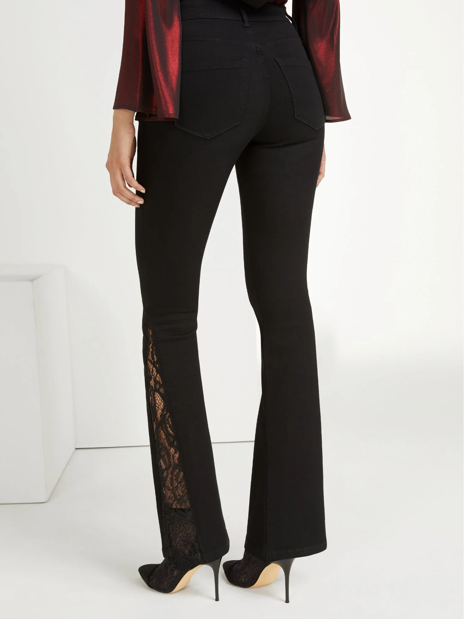 Lace-Inset Wide-Leg Jeans - Image 3