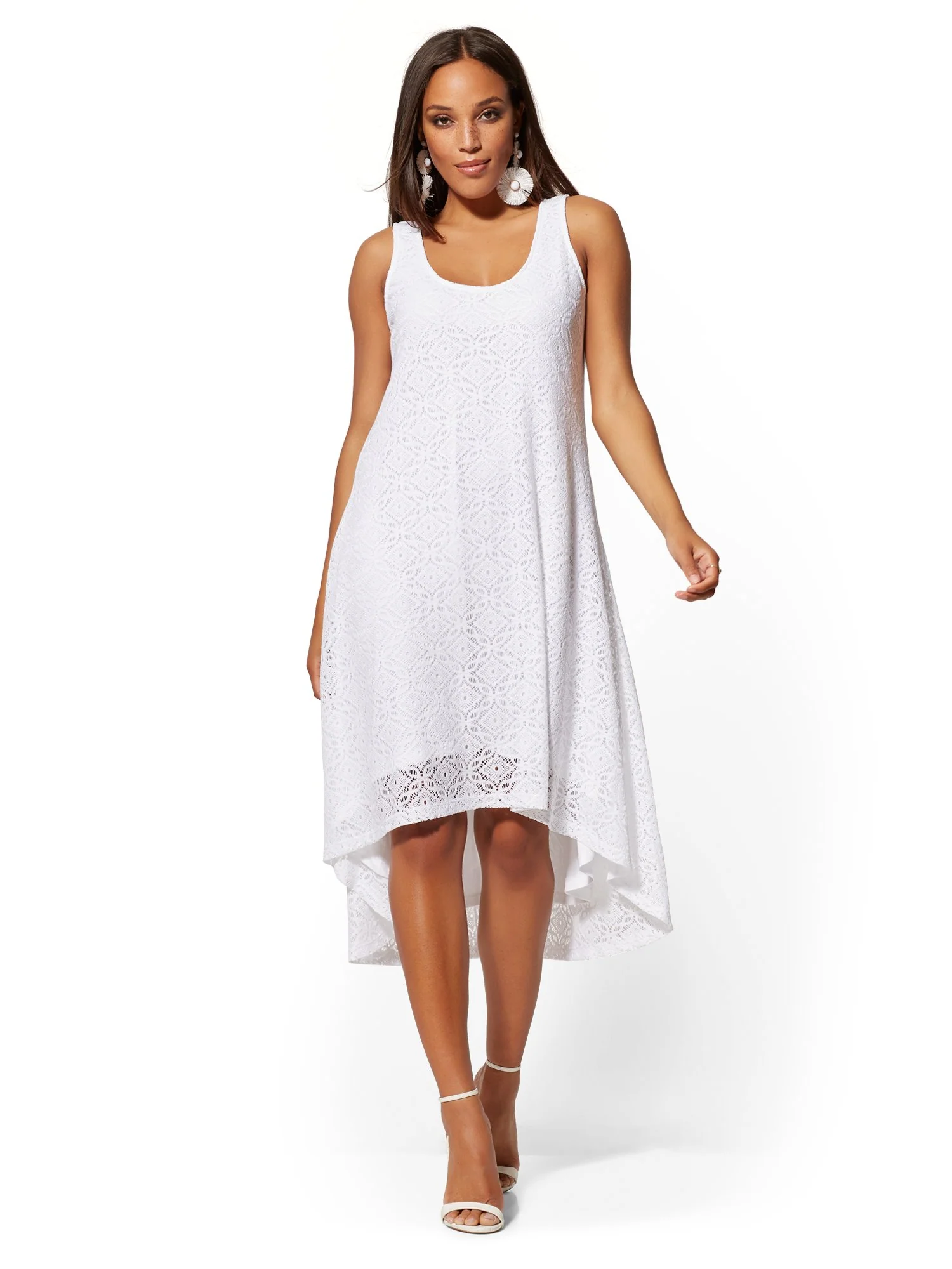Lace-Overlay Hi-Lo Tank Dress - Image 4