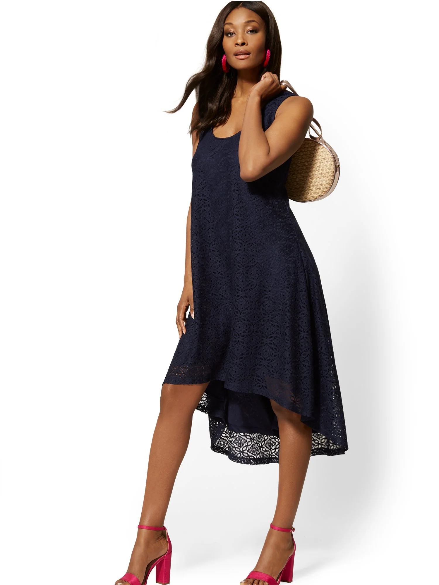 Lace-Overlay Hi-Lo Tank Dress - Image 6