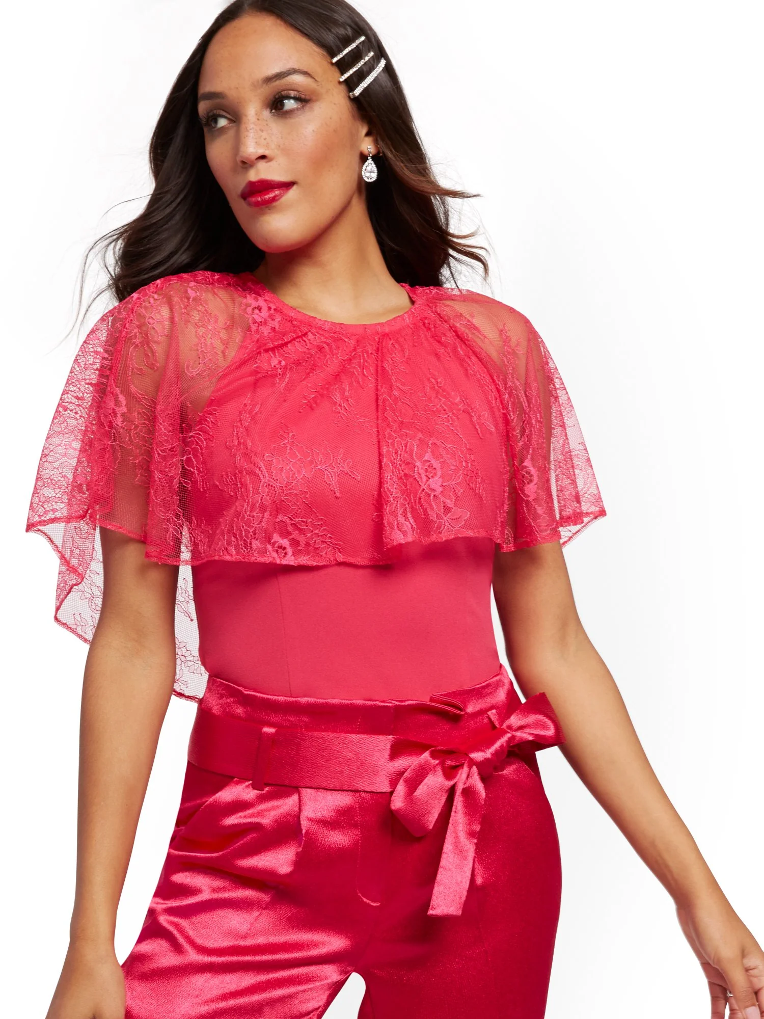 Lace-Overlay Top - 7th Avenue - Image 2