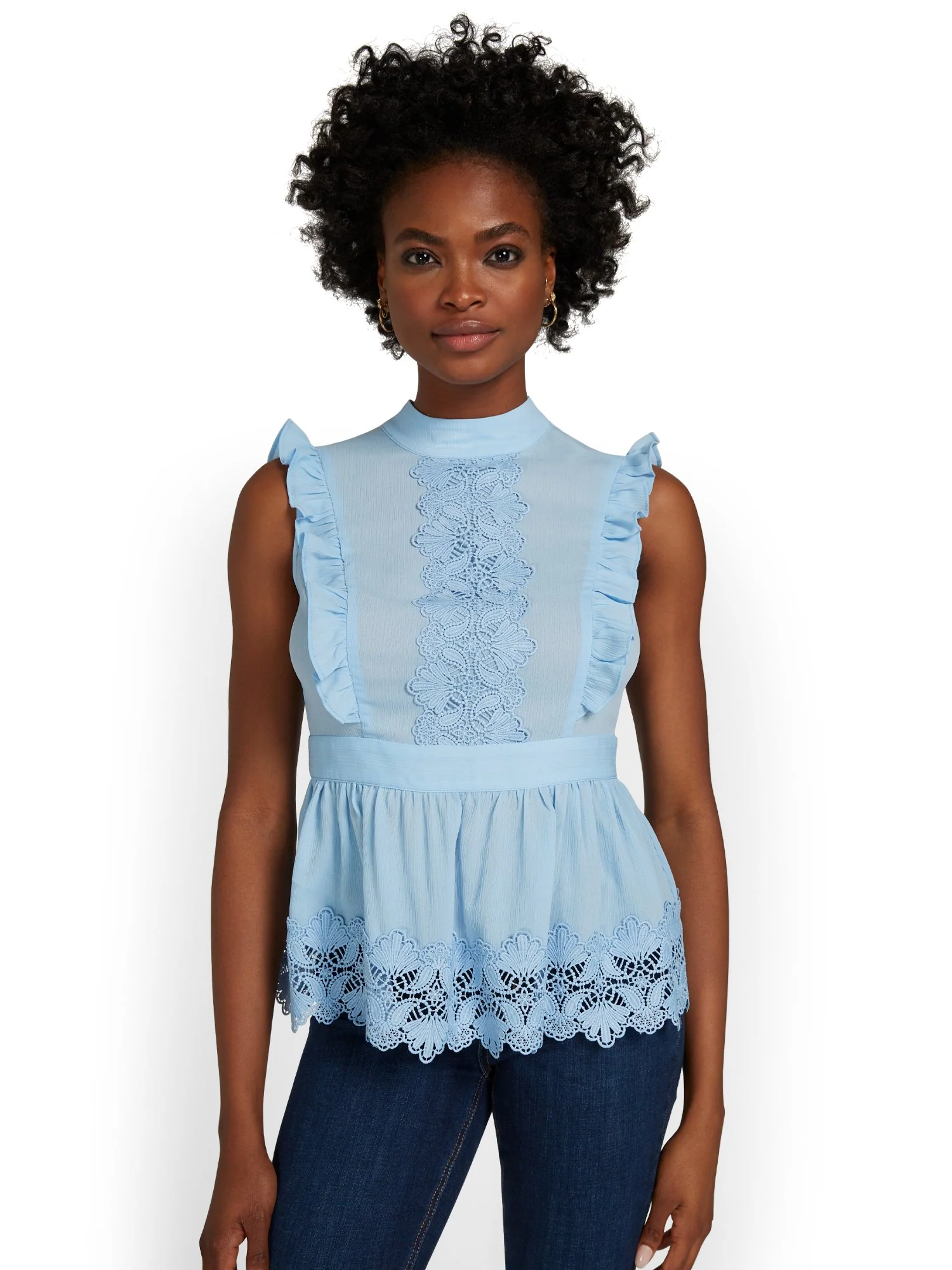 Lace Peplum Blouse - Lily & Cali - Image 6