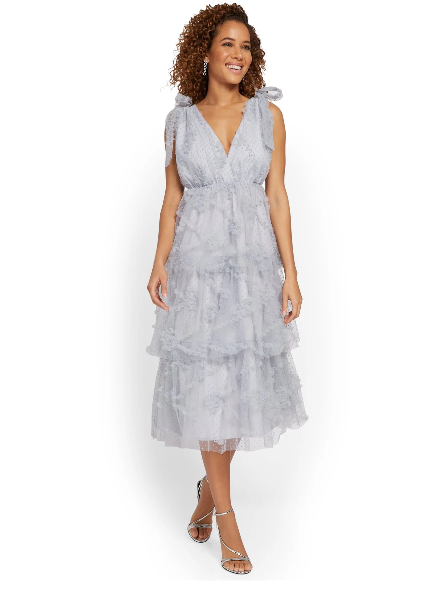Just Me Lace Tie-Shoulder Midi Dress - Brands We Love - Image 2