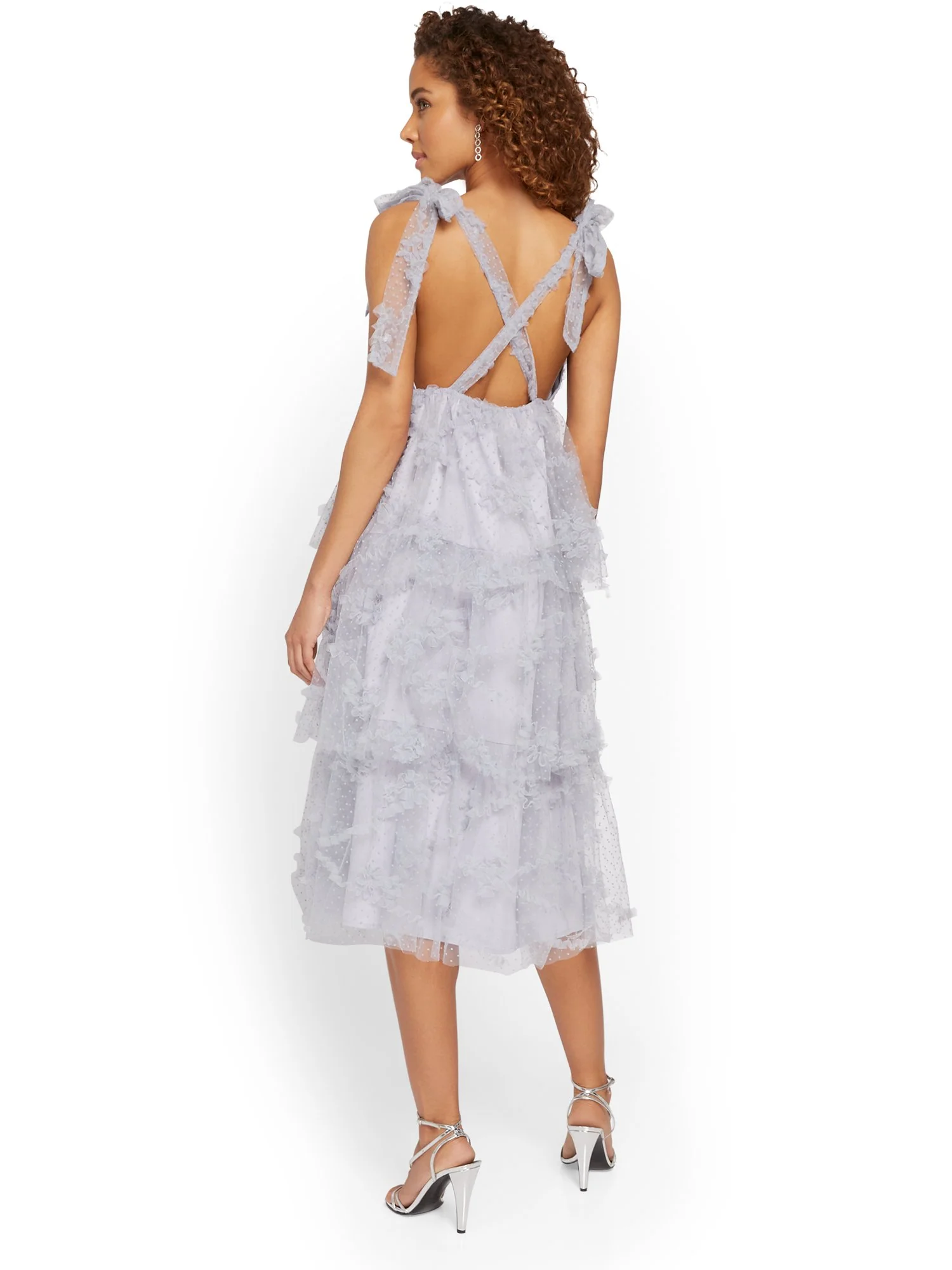 Just Me Lace Tie-Shoulder Midi Dress - Brands We Love - Image 3