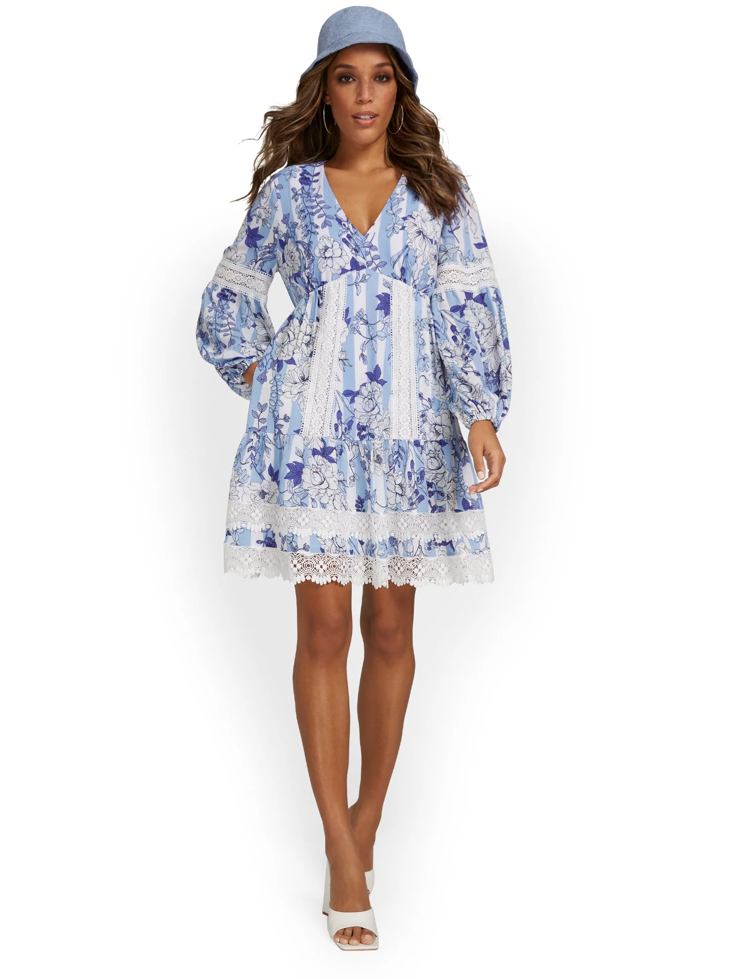 Lace-Trim Babydoll Dress - Lily & Cali - Image 4