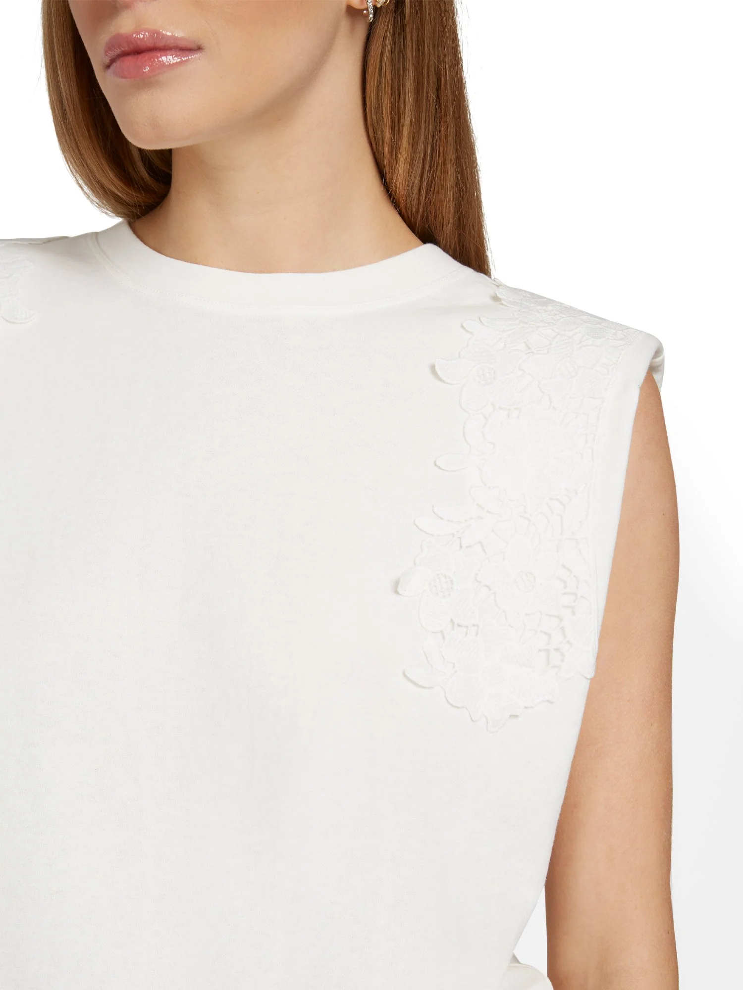 Moodie Lace-Trim Shoulder-Pad Tee - Brands We Love - Image 7