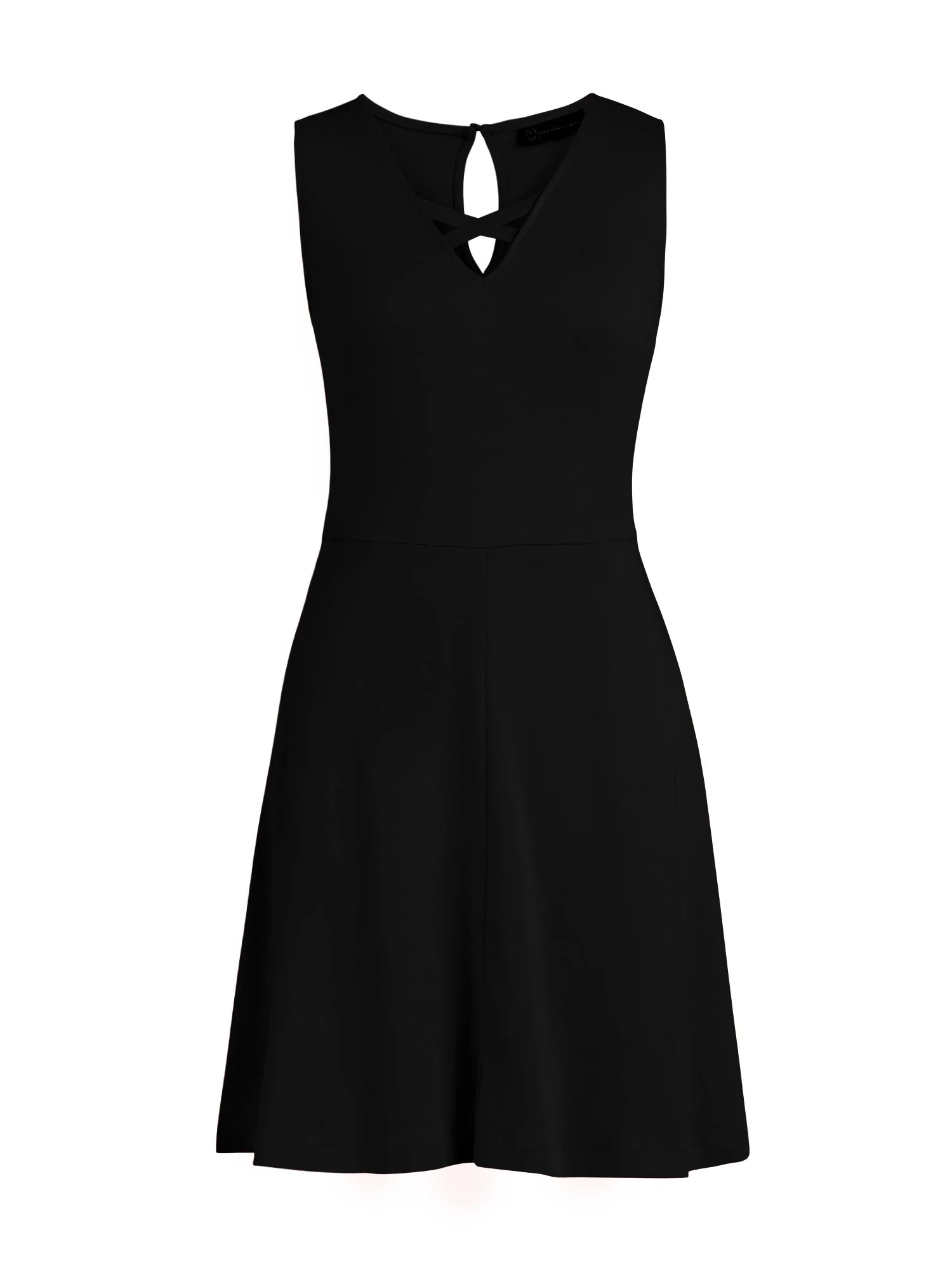 Lace-Up Cotton Fit and Flare Dress