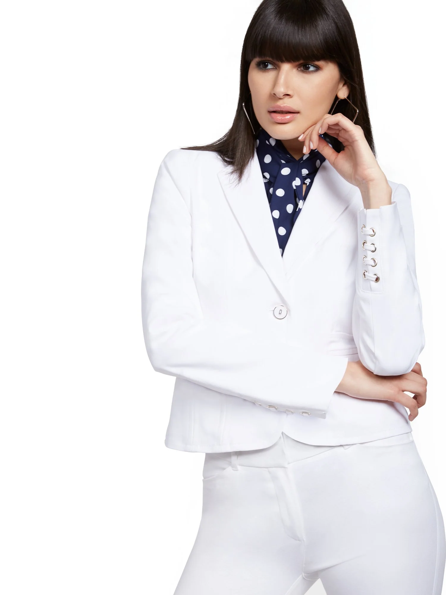Lace-Up Cuff Two-Button Jacket - All-Season Stretch - 7th Avenue - Image 2